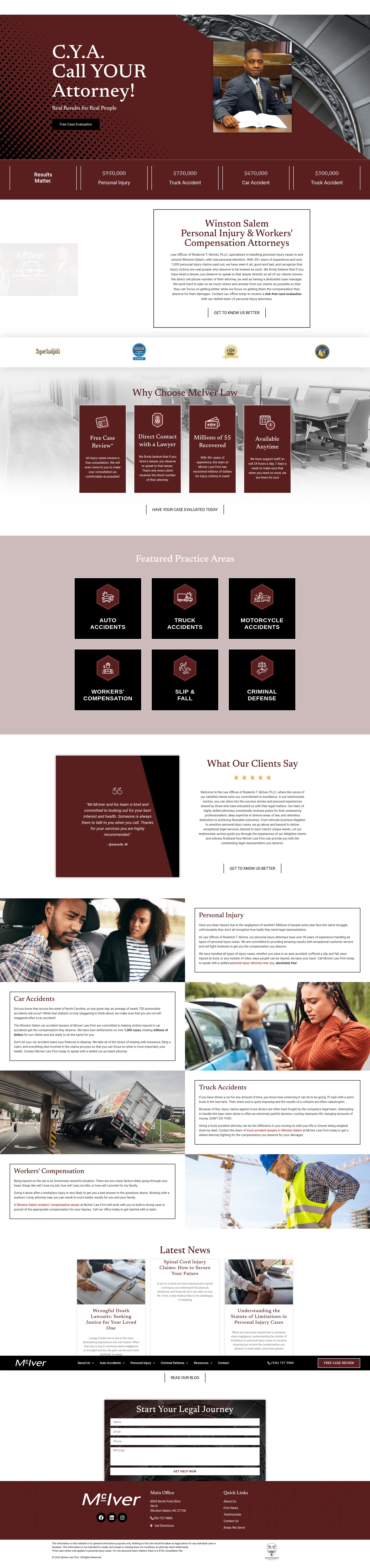 Screenshot of mciverlawfirm.com