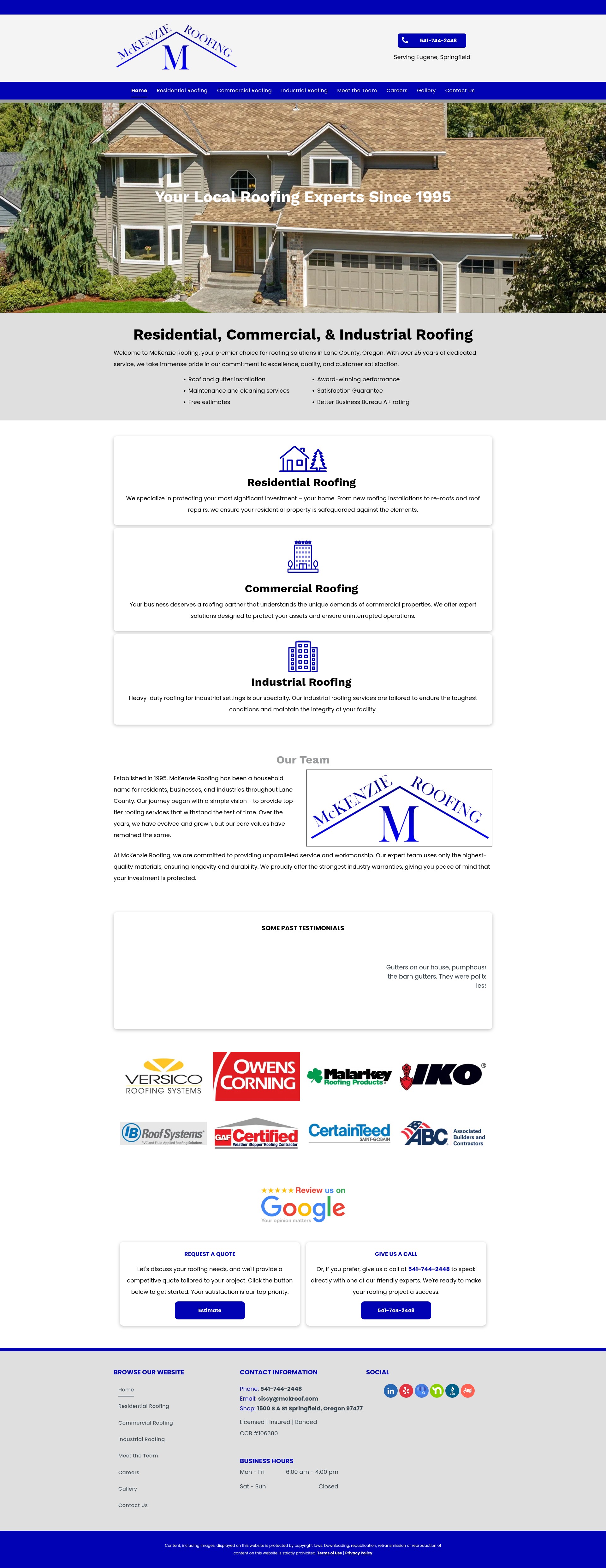 Screenshot of mckroof.com