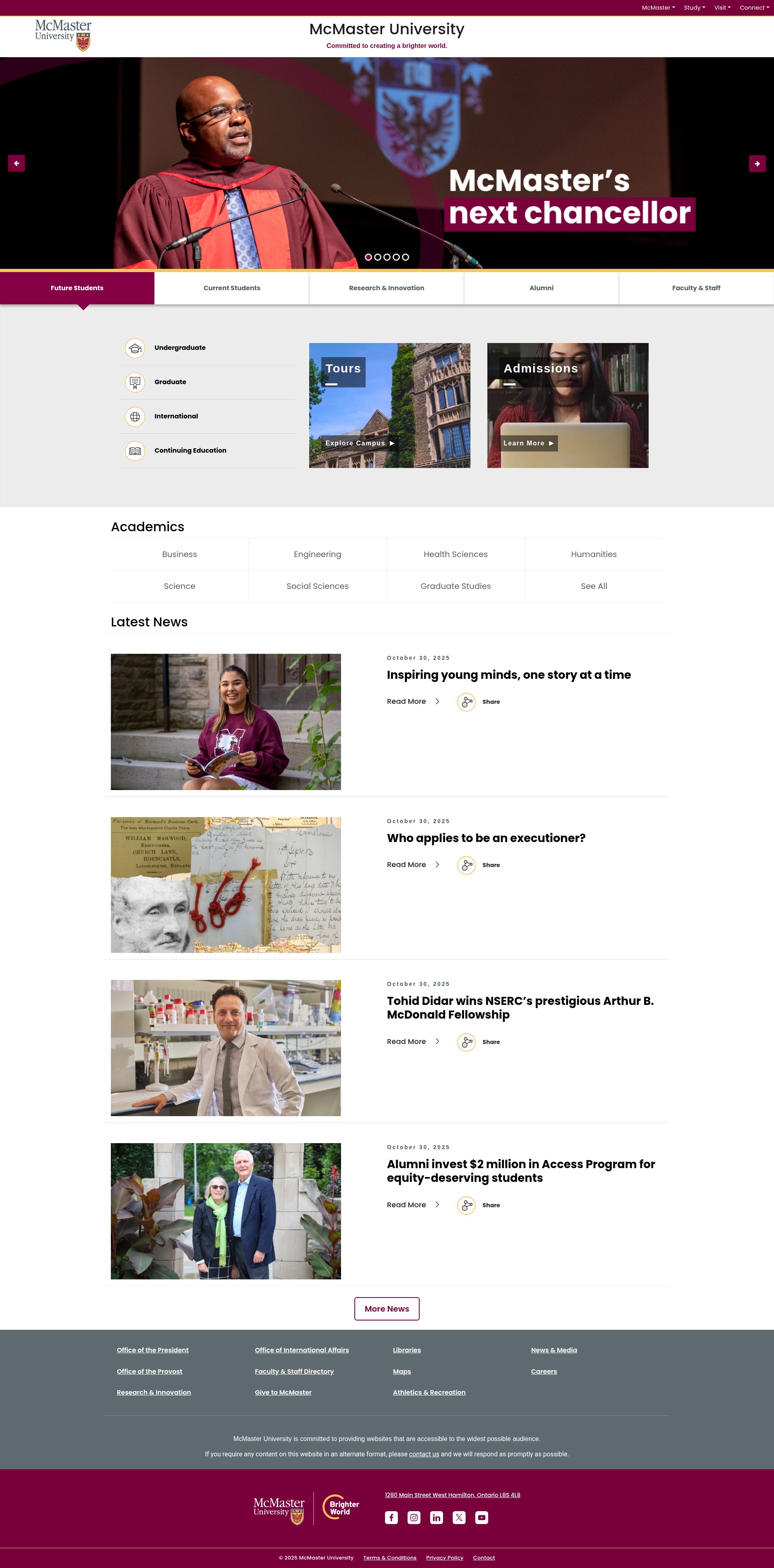 Screenshot of mcmaster.ca
