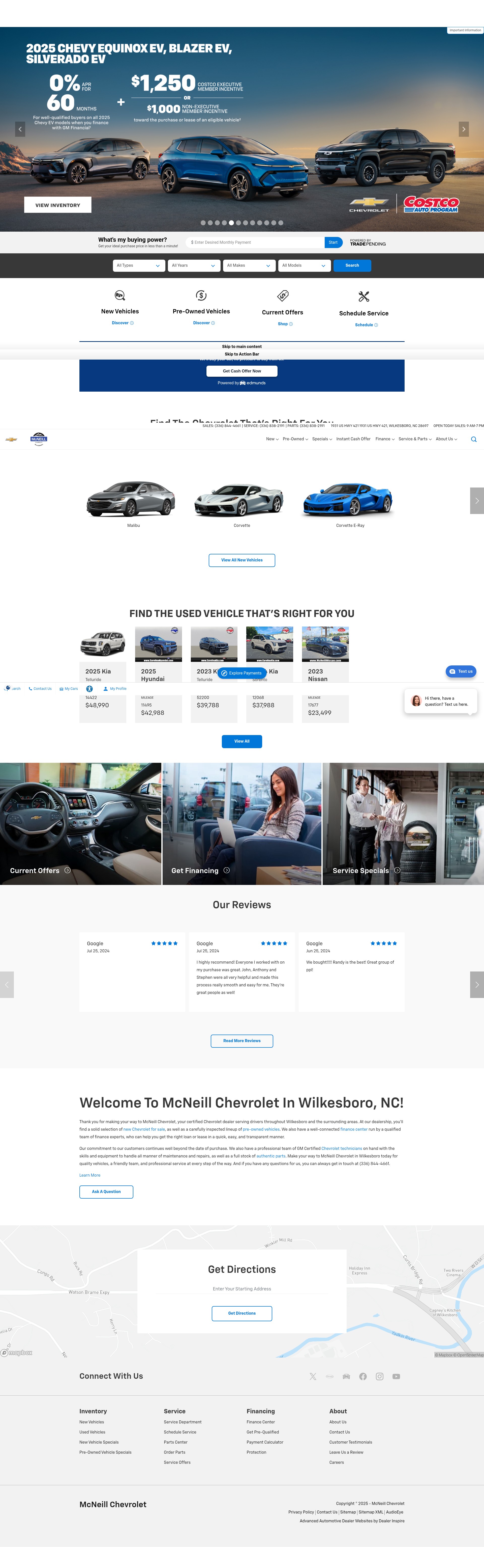Screenshot of mcneillchevync.com