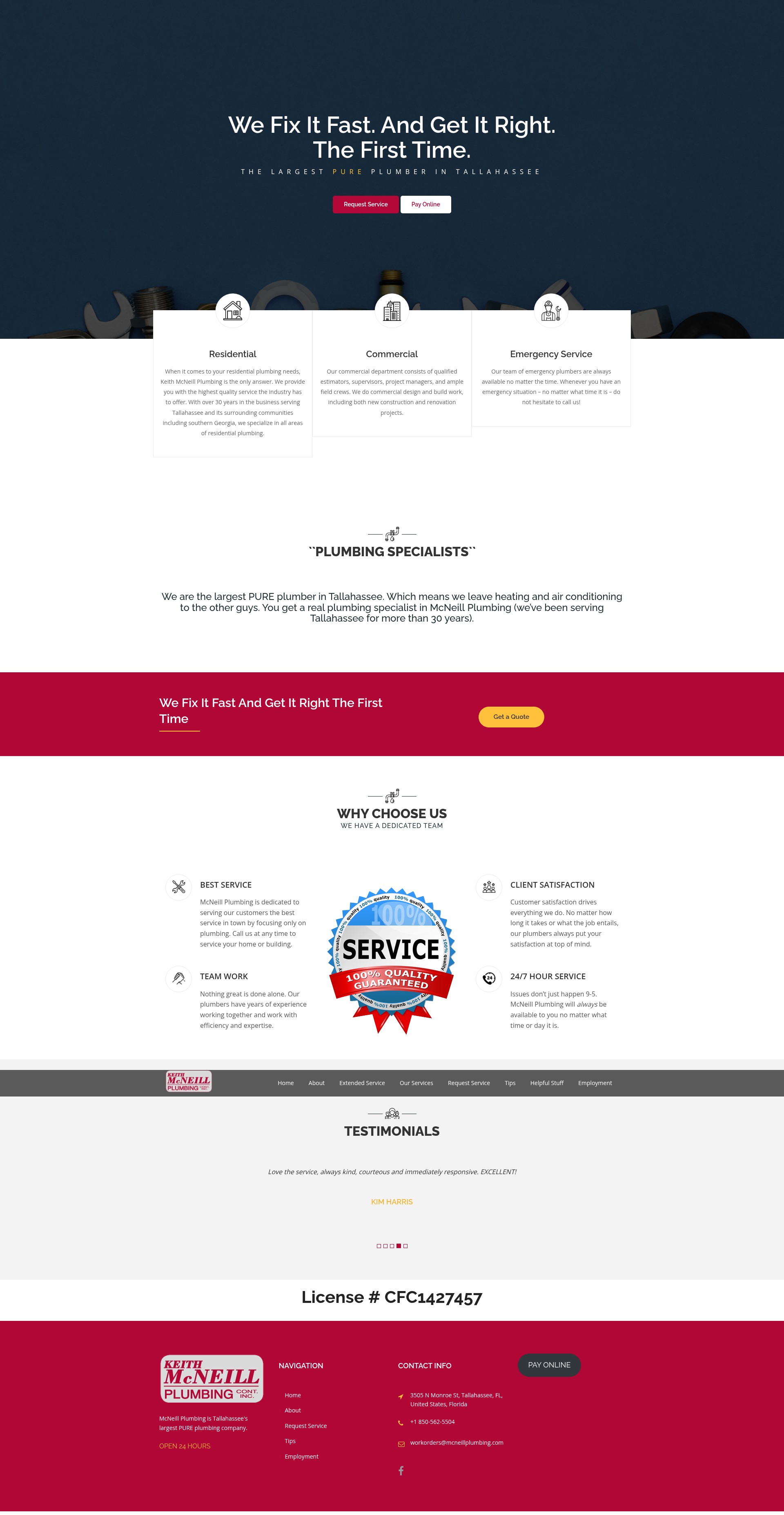 Screenshot of mcneillplumbing.com