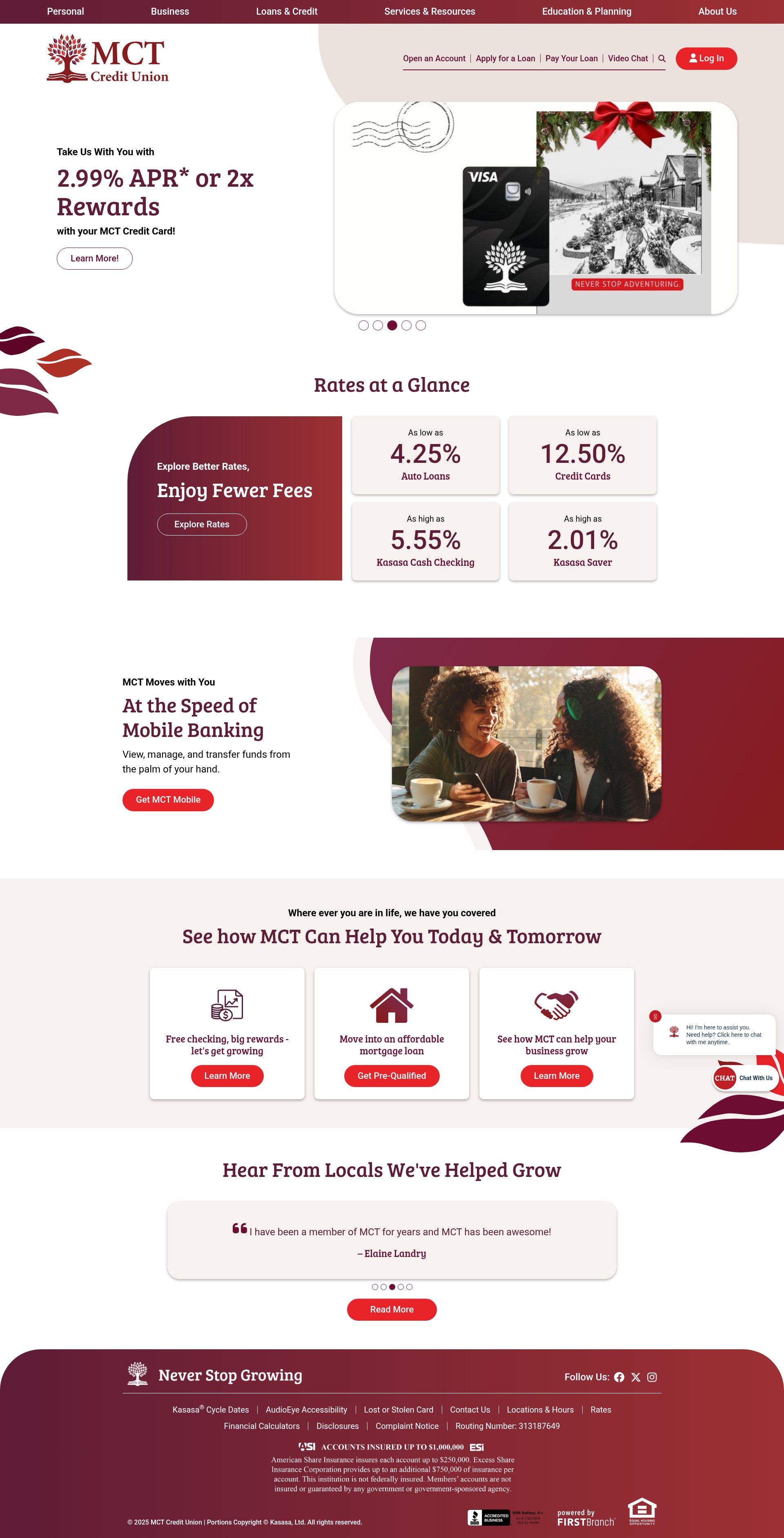 Screenshot of mctcu.org