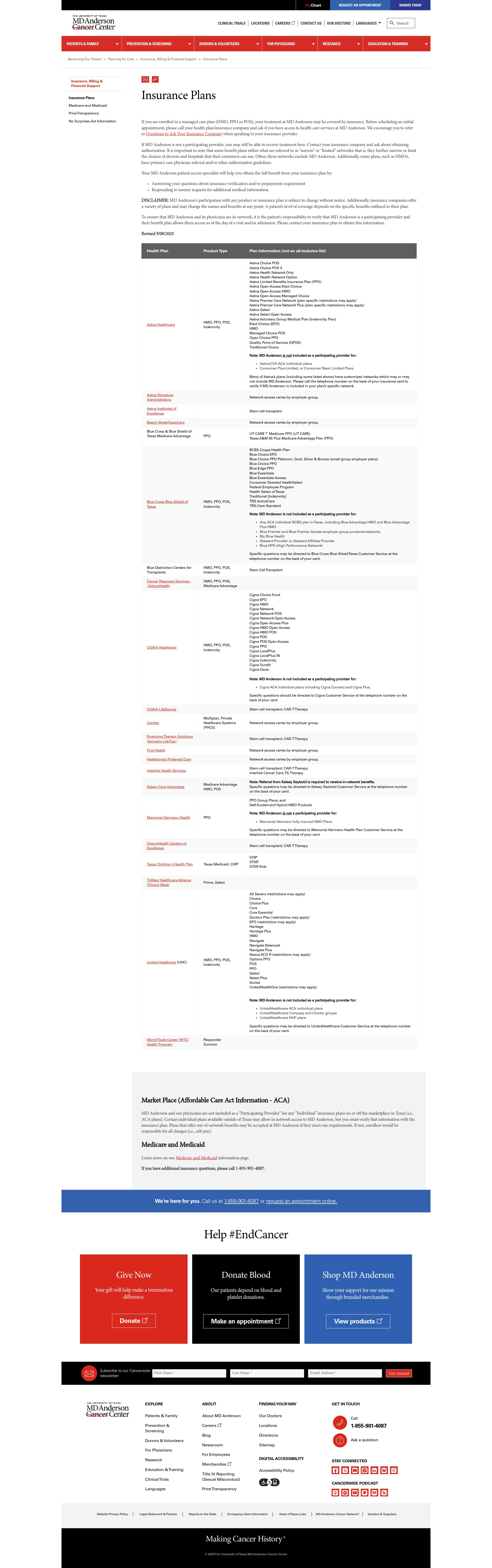 Screenshot of mdanderson.org