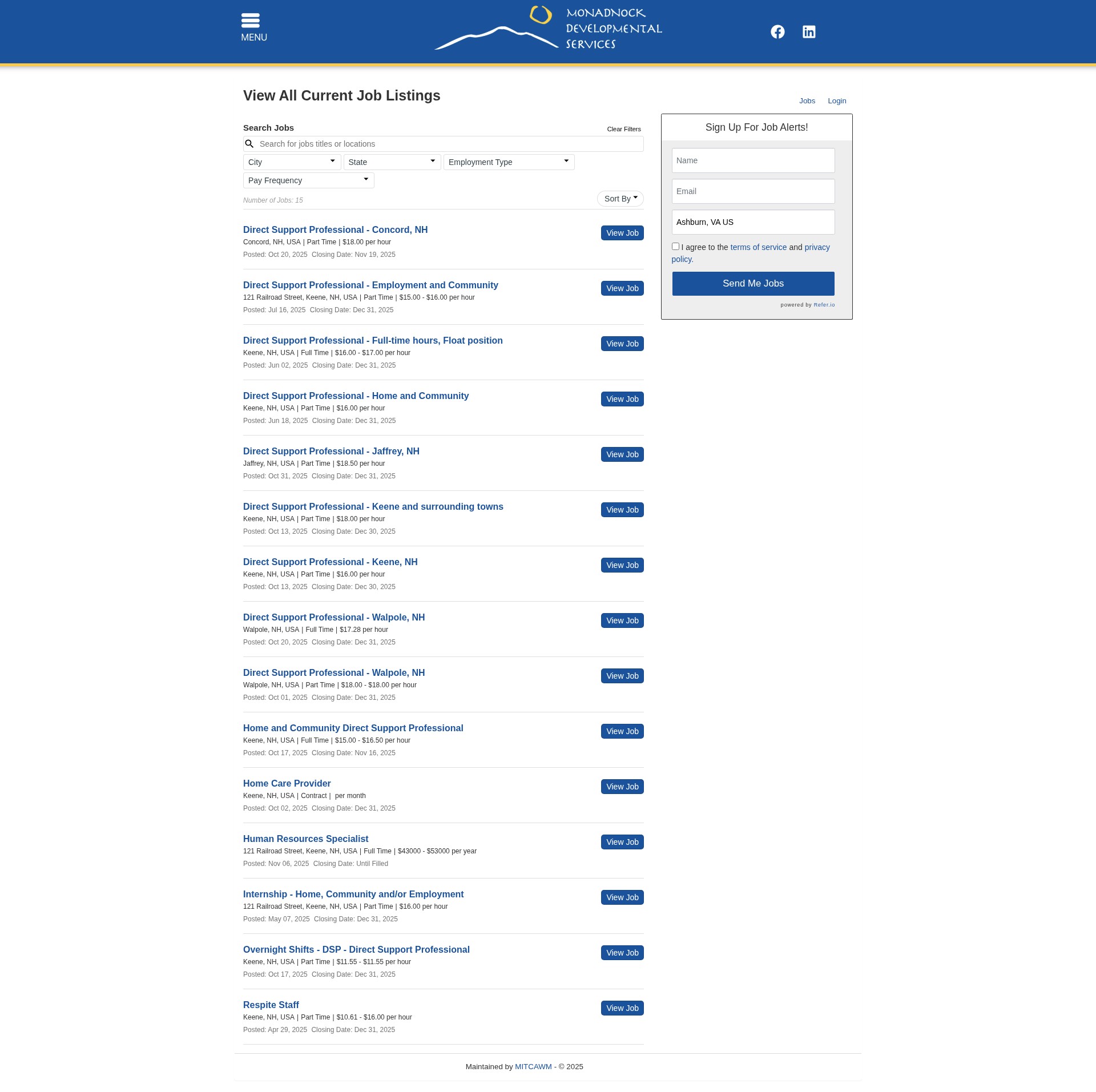Screenshot of mdsnh.mitcawm.com