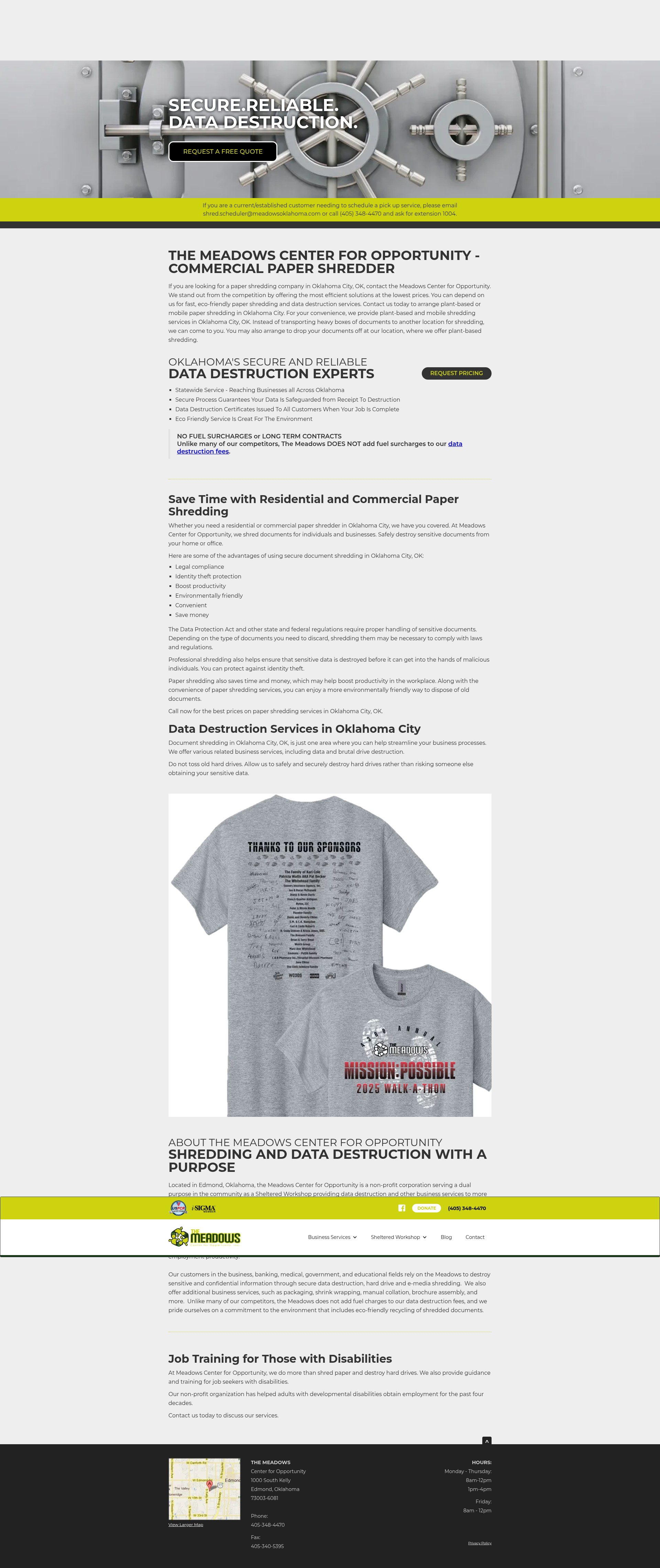 Screenshot of meadowsoklahoma.com