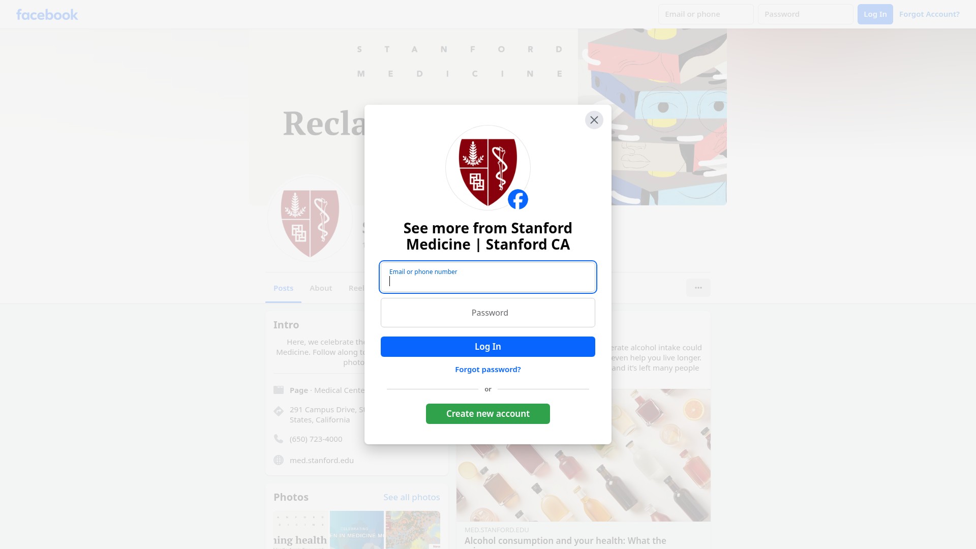 Screenshot of med.stanford.edu