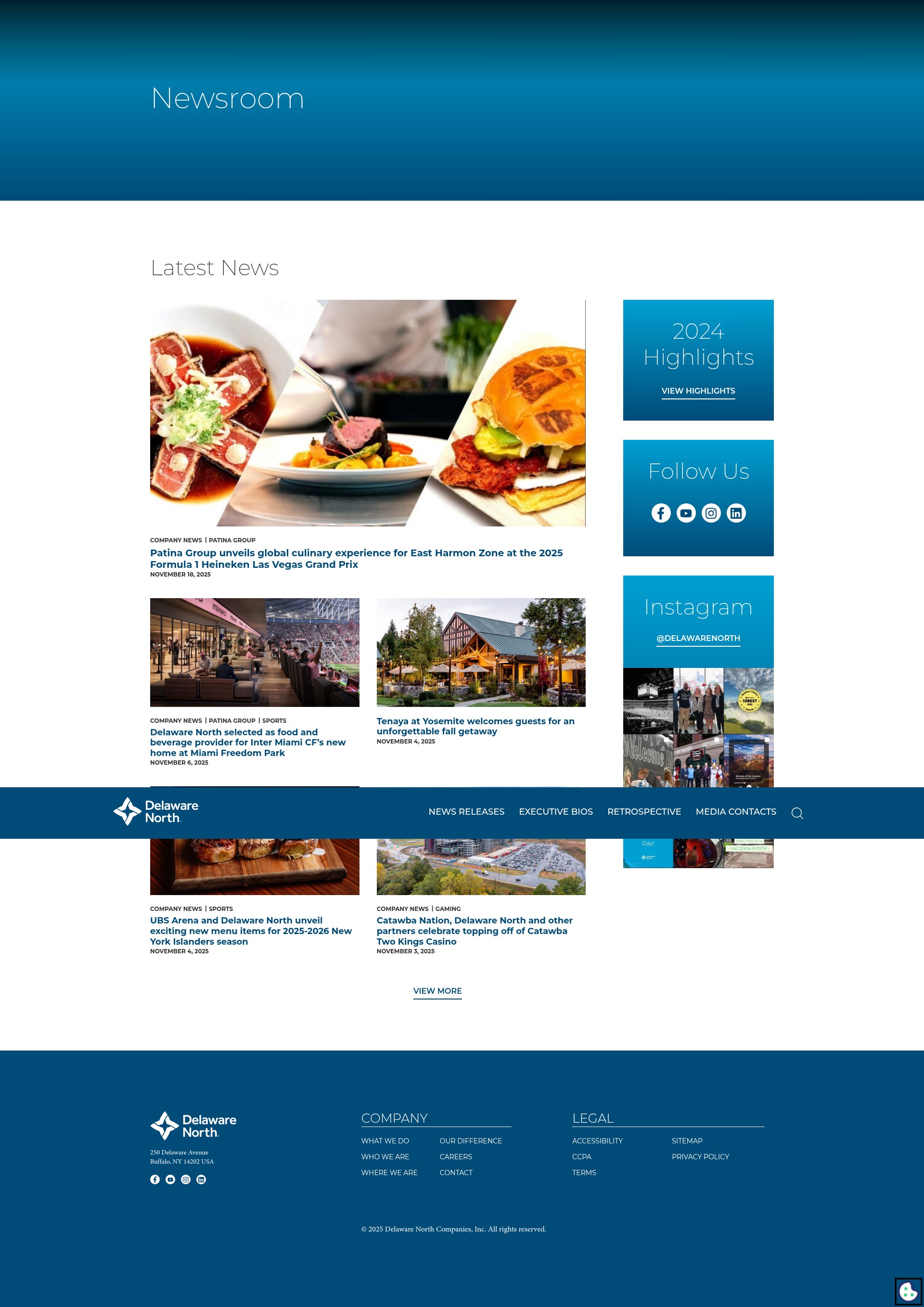 Screenshot of media.delawarenorth.com
