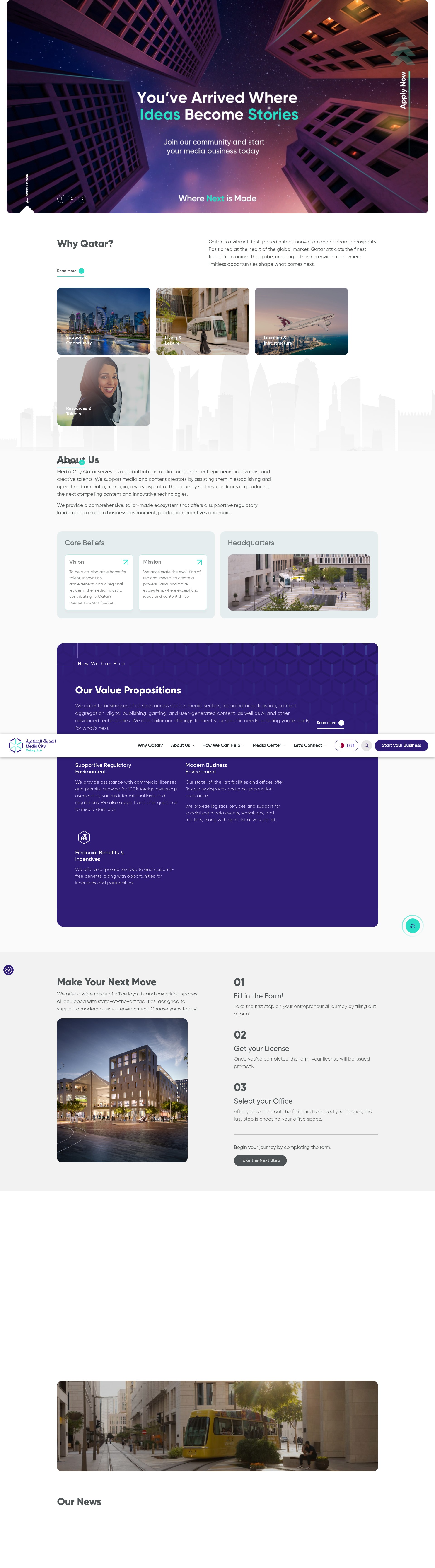 Screenshot of mediacity.qa