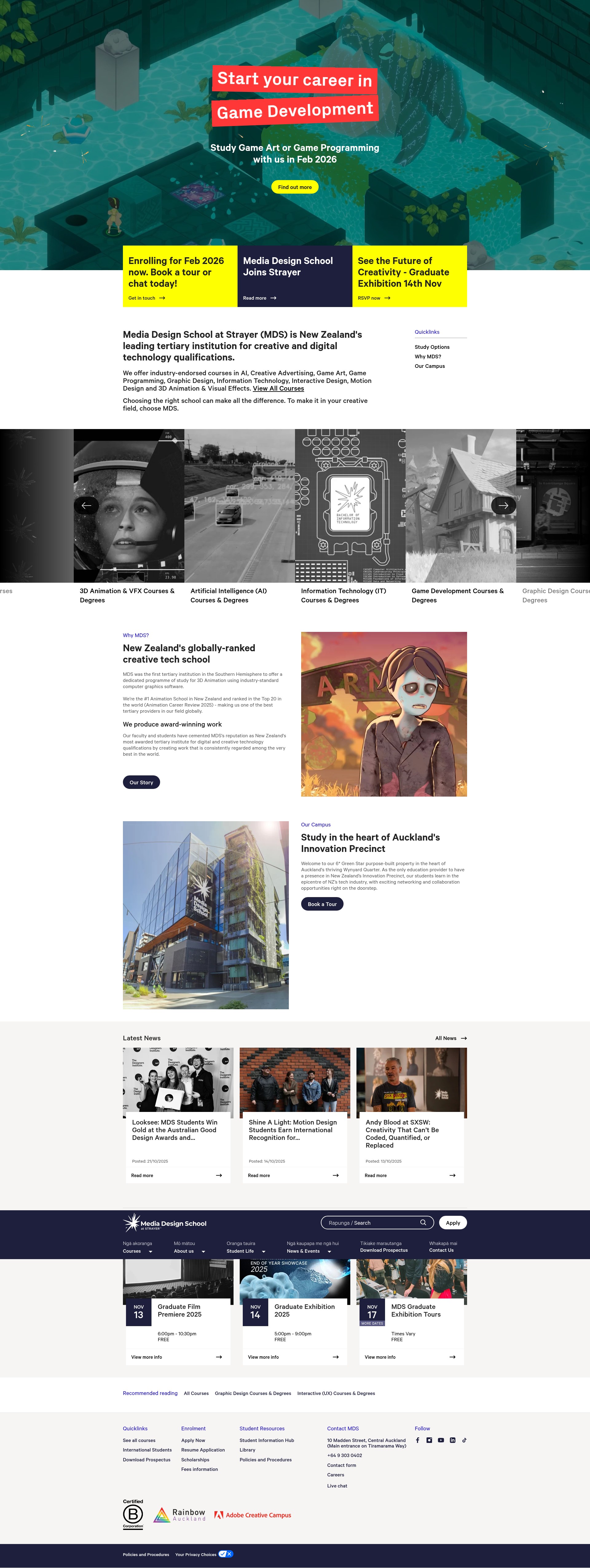 Screenshot of mediadesignschool.com