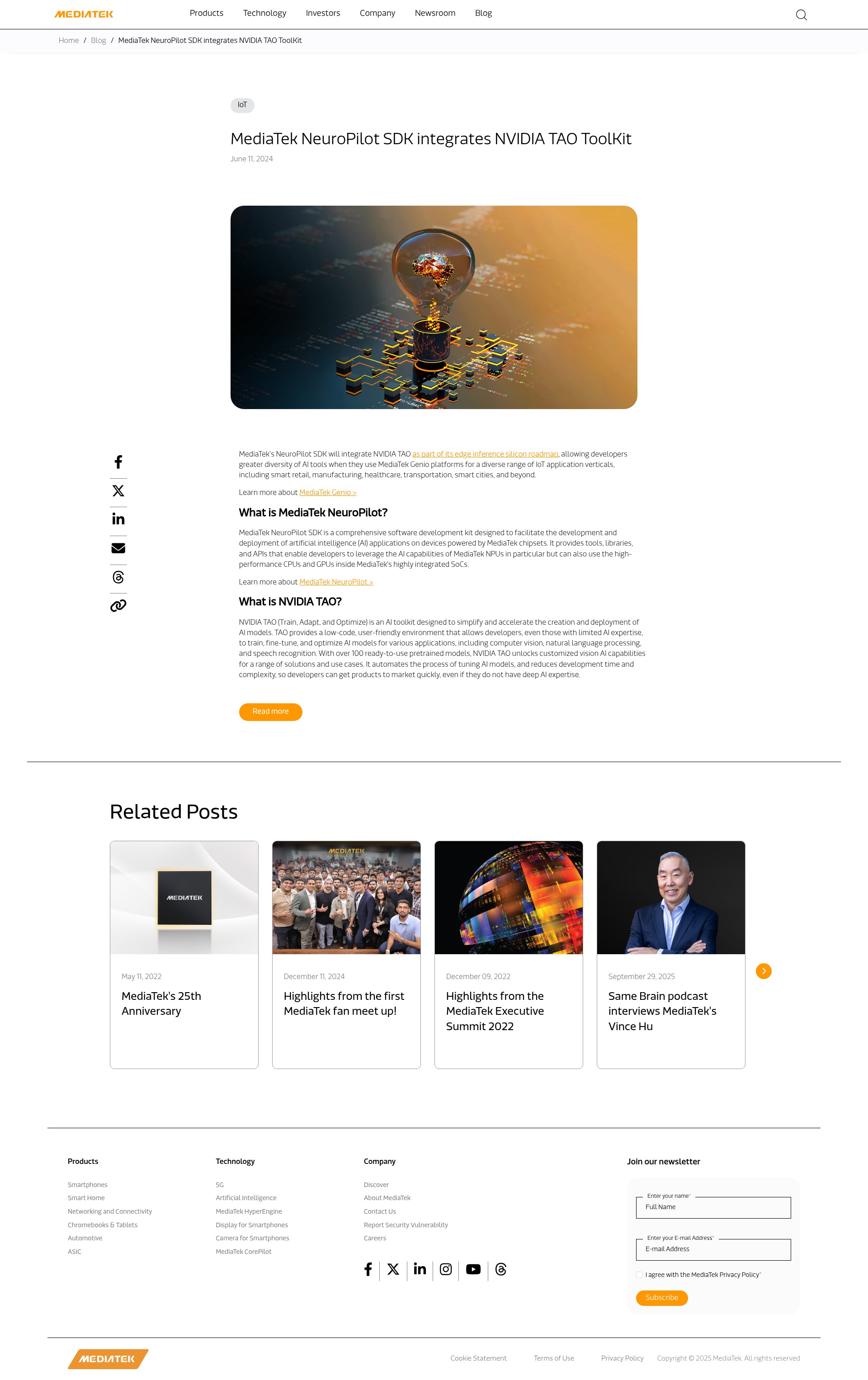 Screenshot of mediatek.com