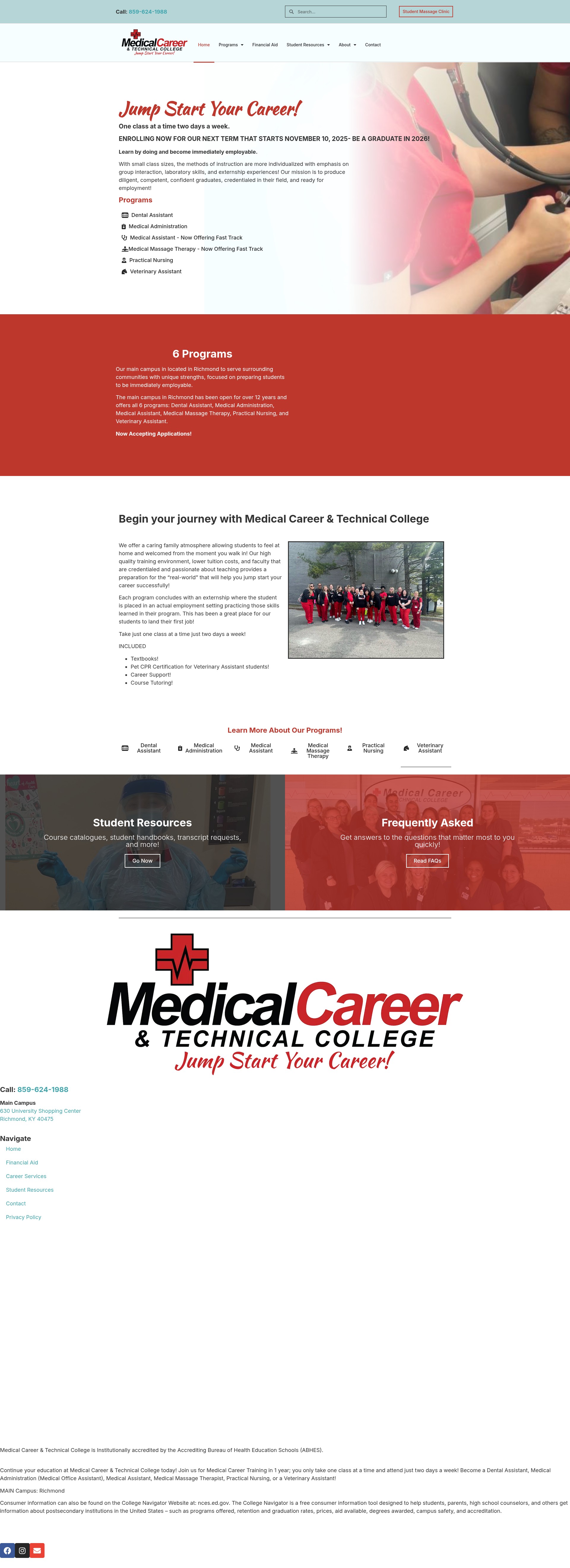 Screenshot of medicalcareerandtechnicalcollege.edu
