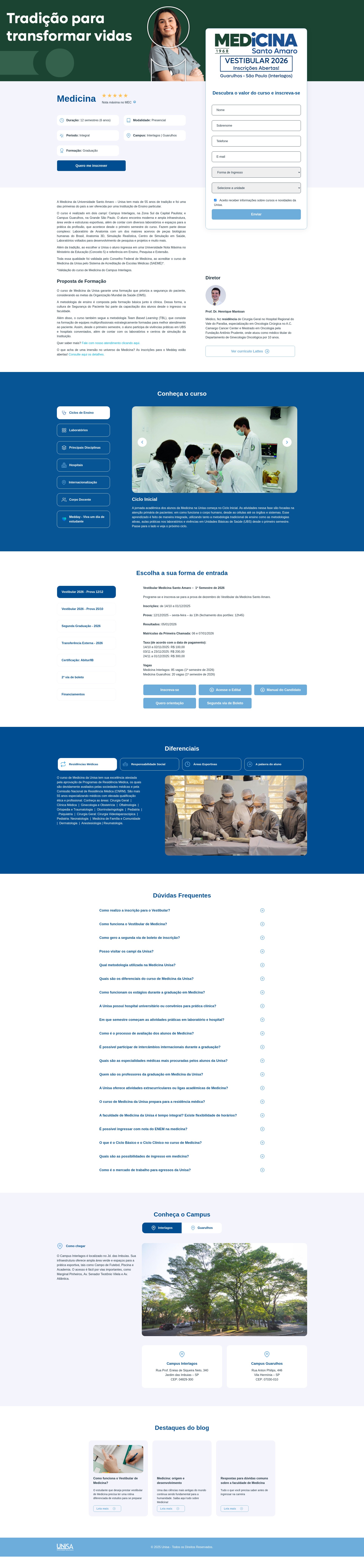 Screenshot of medicina.unisa.br