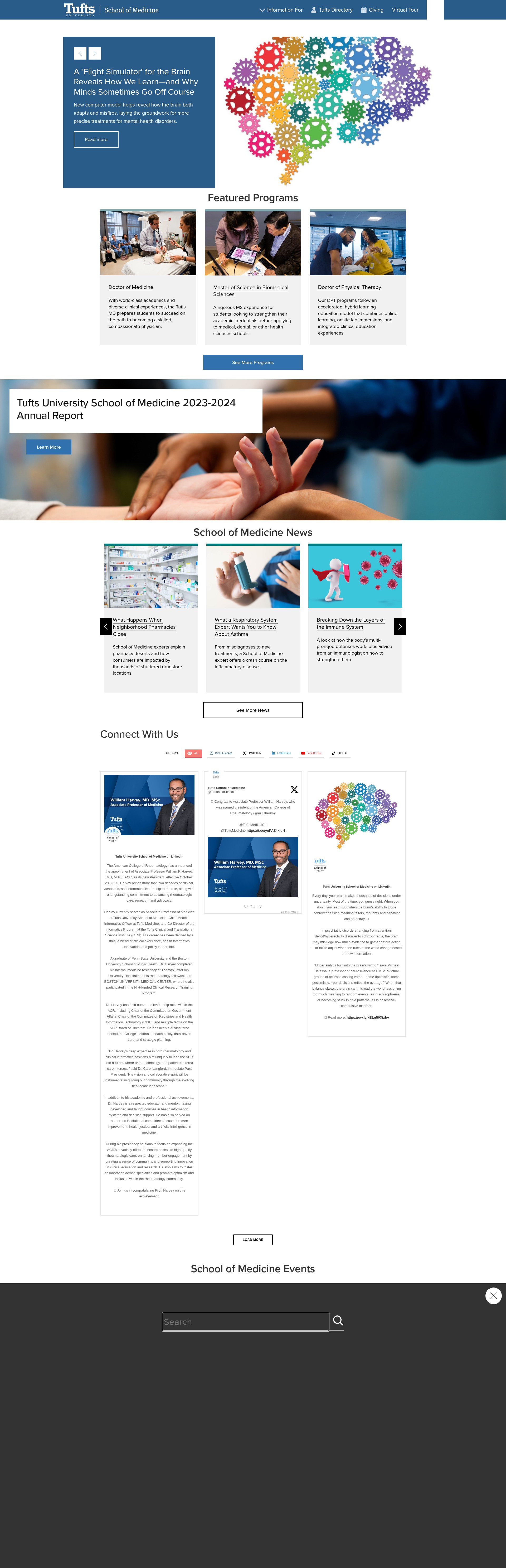 Screenshot of medicine.tufts.edu