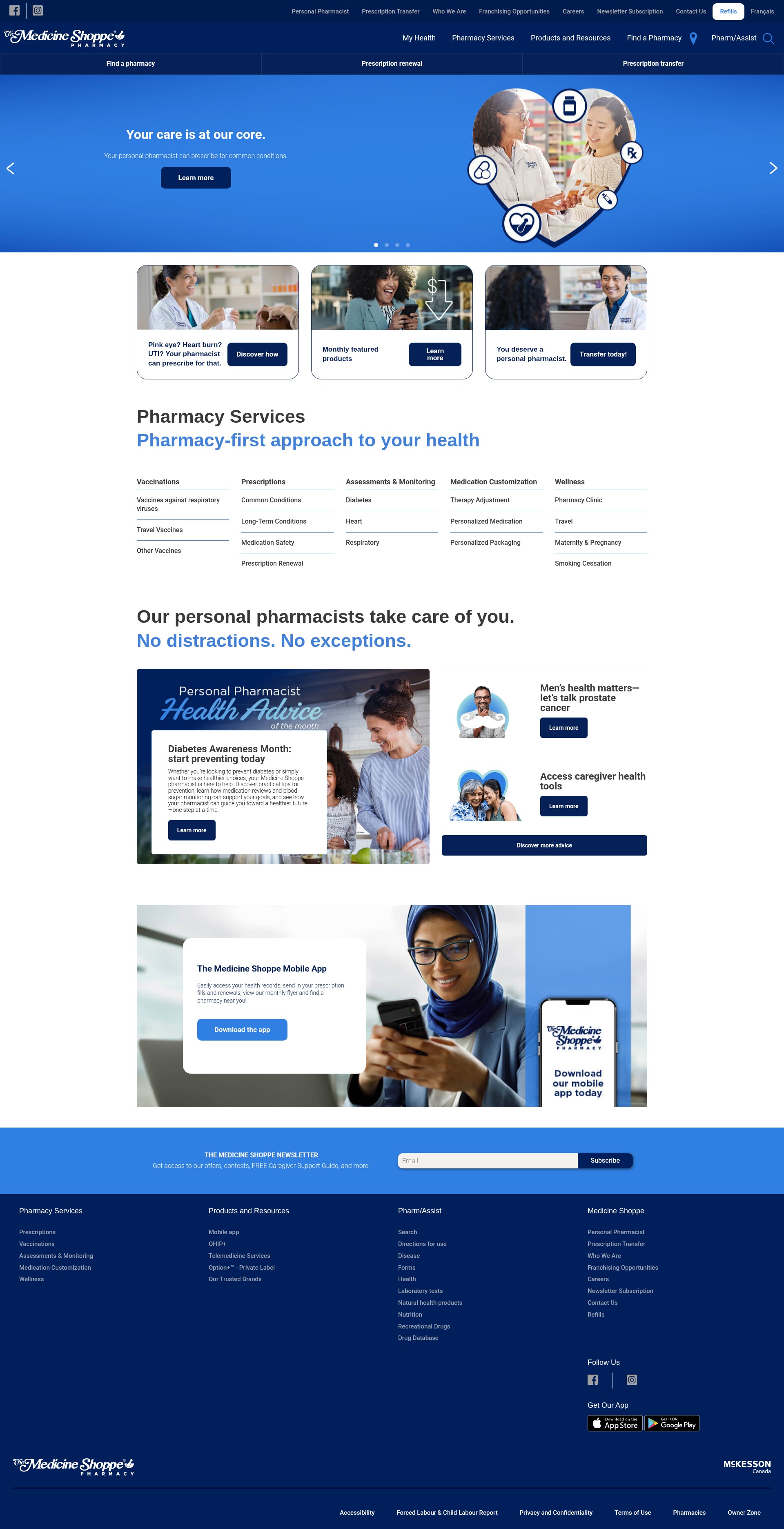 Screenshot of medicineshoppe.ca