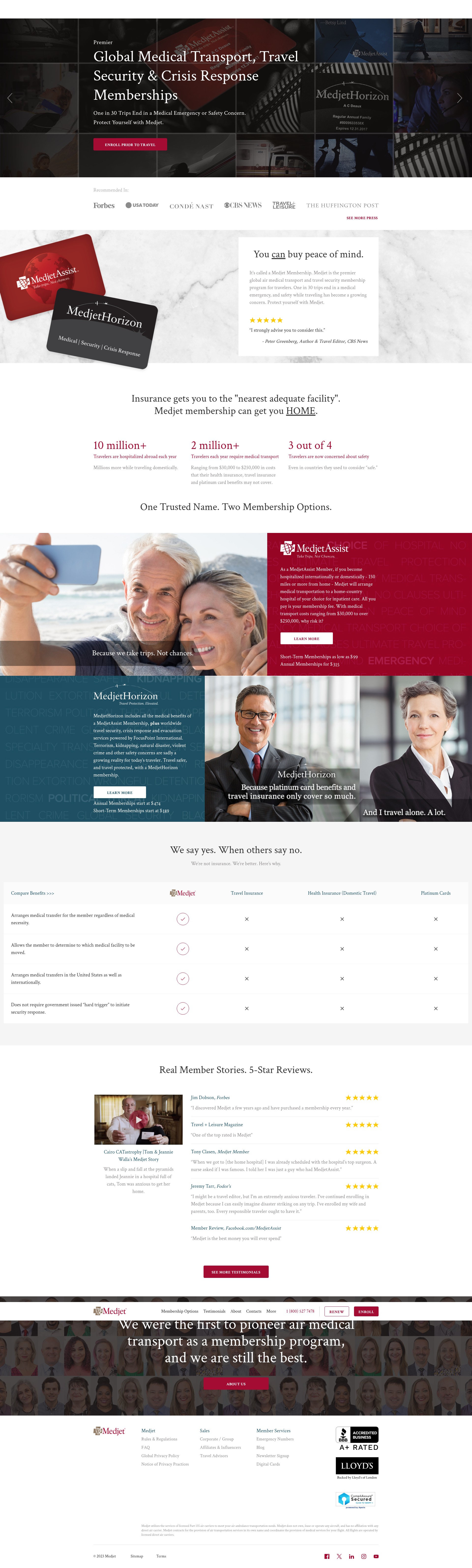 Screenshot of medjetassist.com