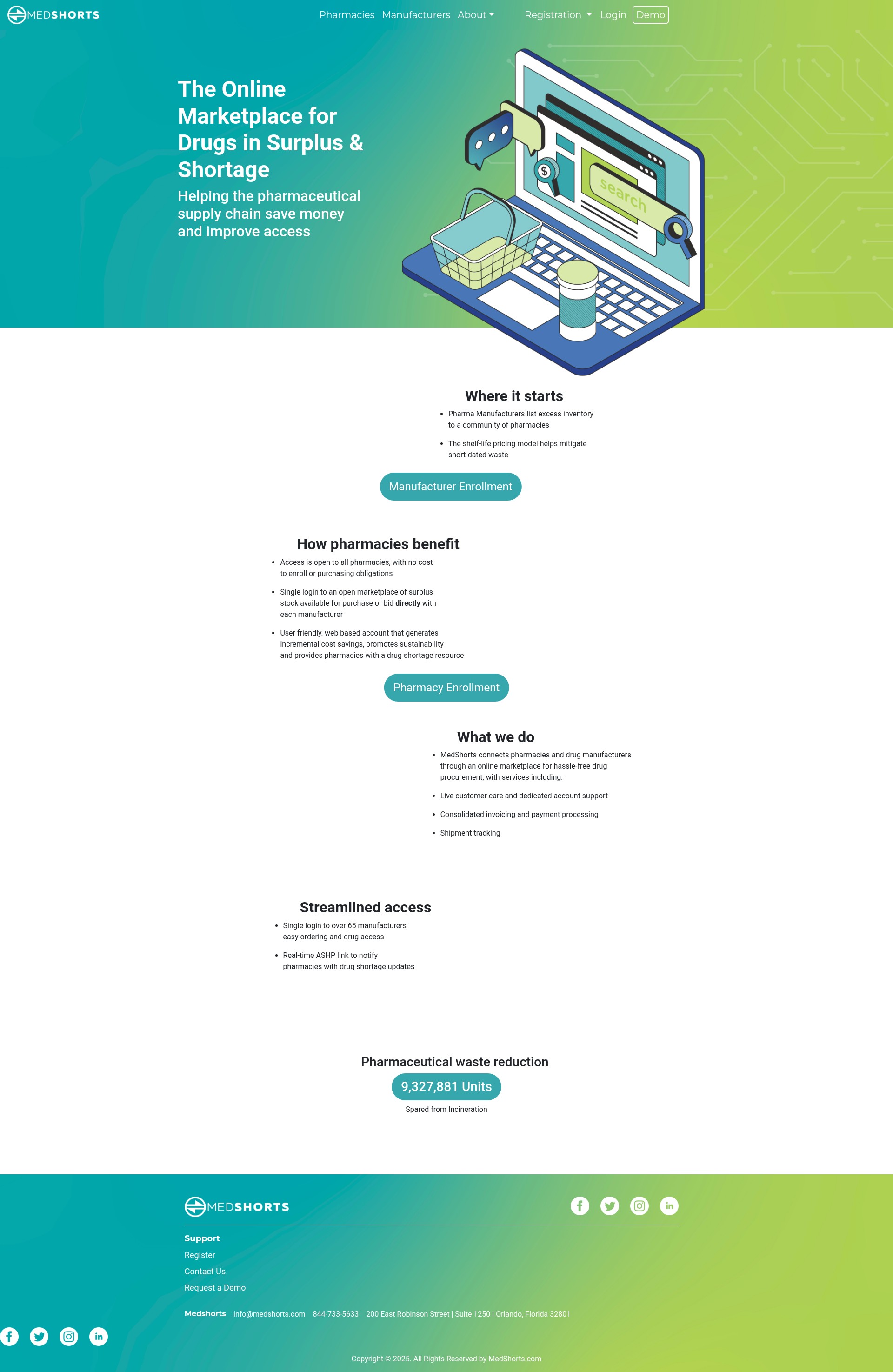 Screenshot of medshorts.com