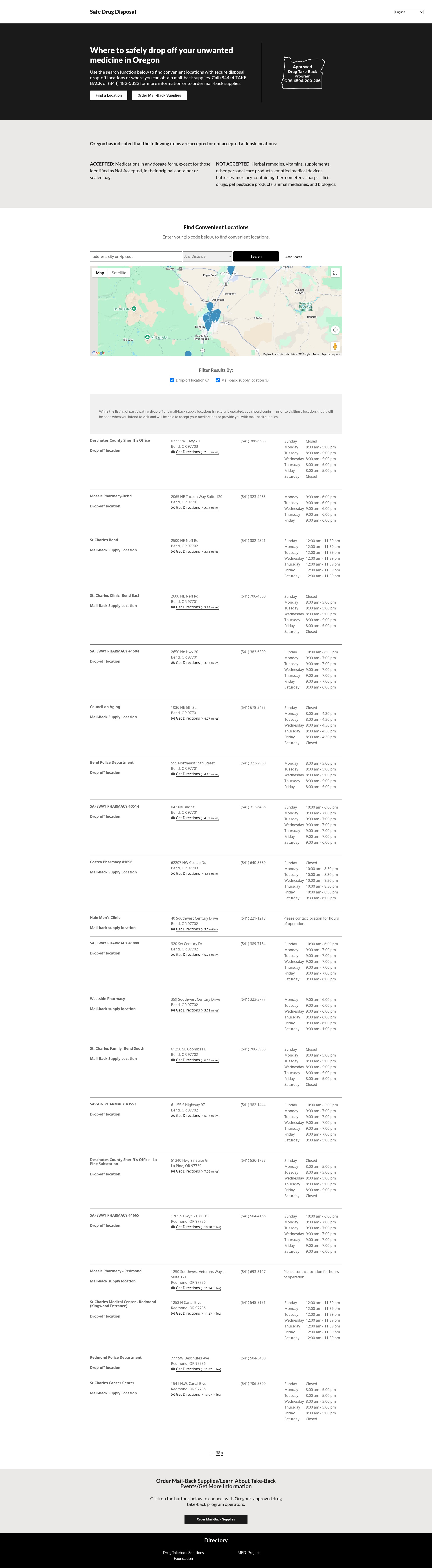 Screenshot of medtakebackoregon.org