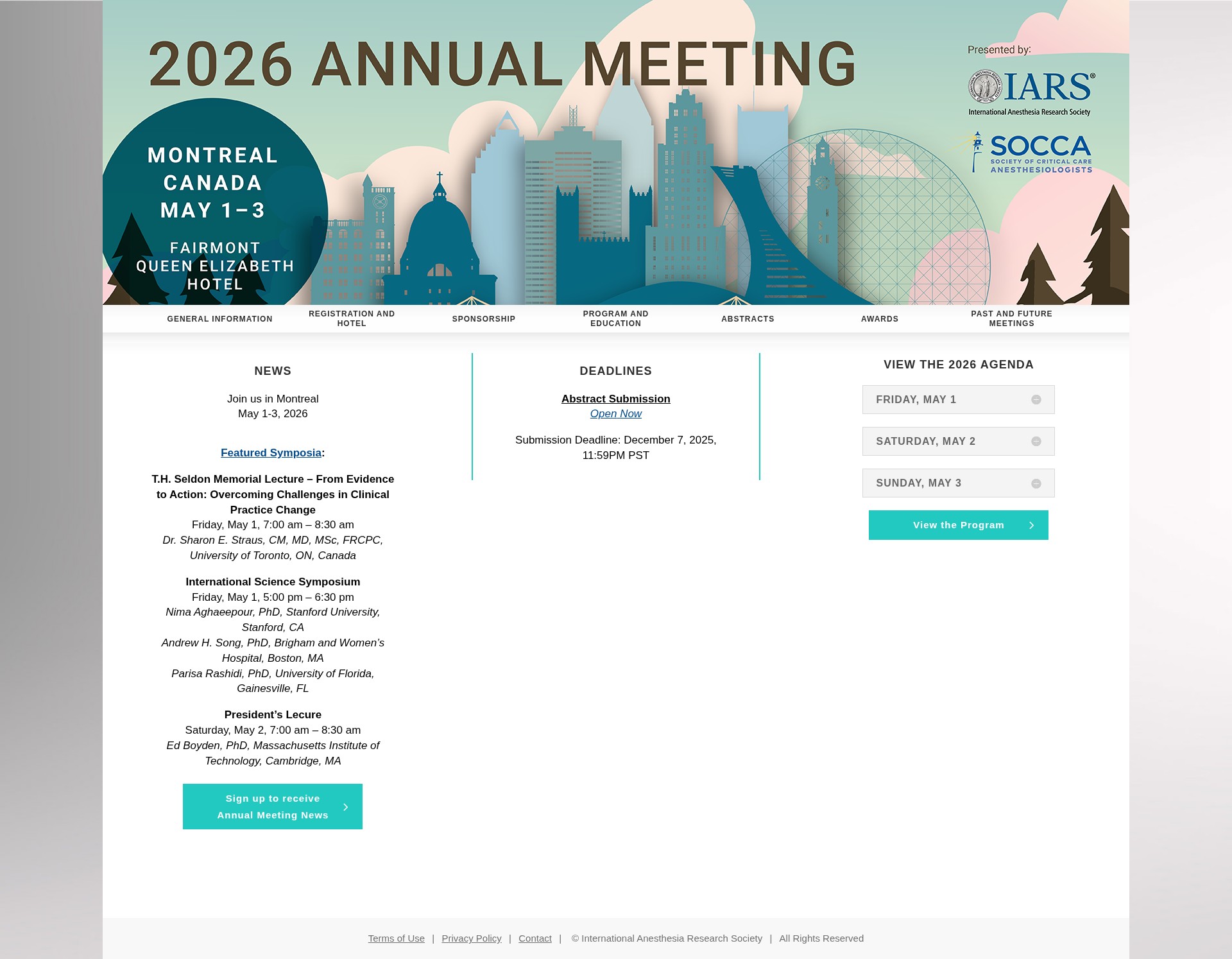 Screenshot of meetings.iars.org