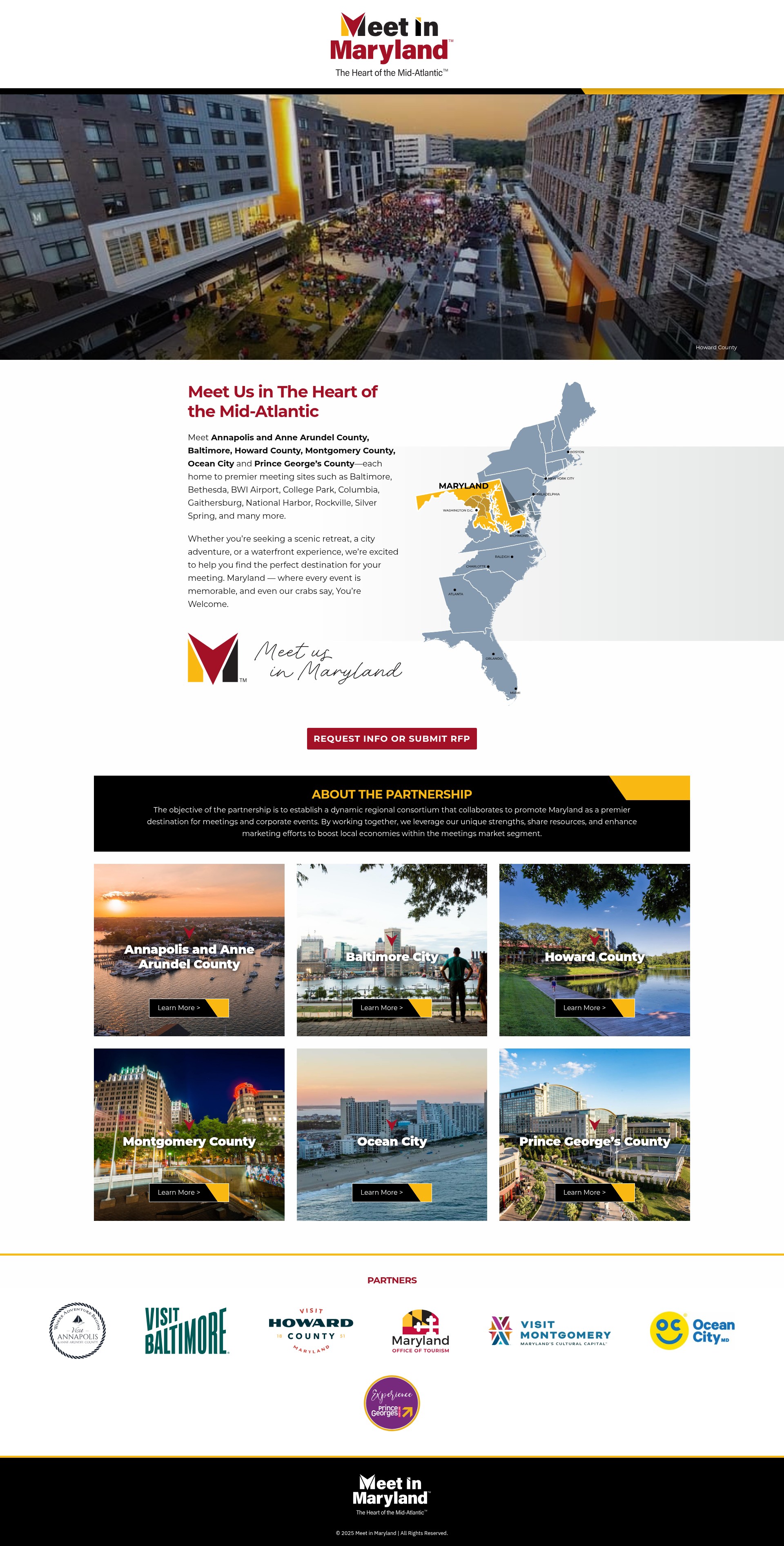Screenshot of meetinmaryland.com