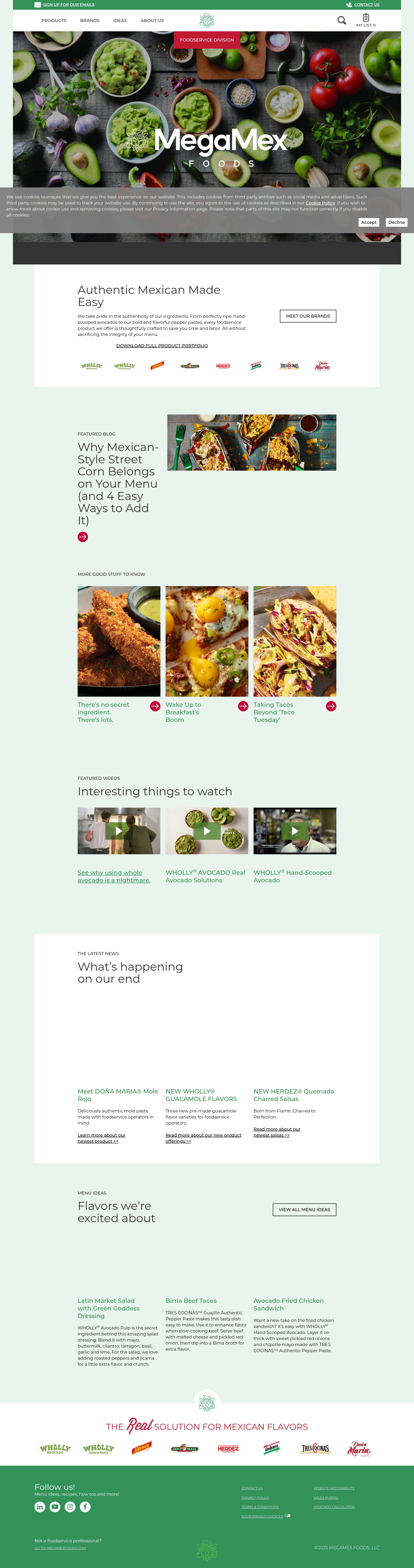 Screenshot of megamexfoodservice.com