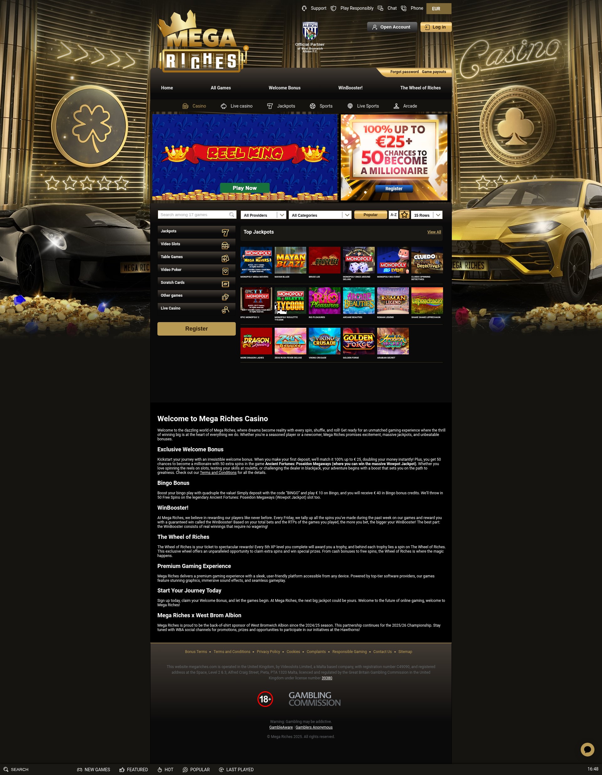 Screenshot of megariches.com