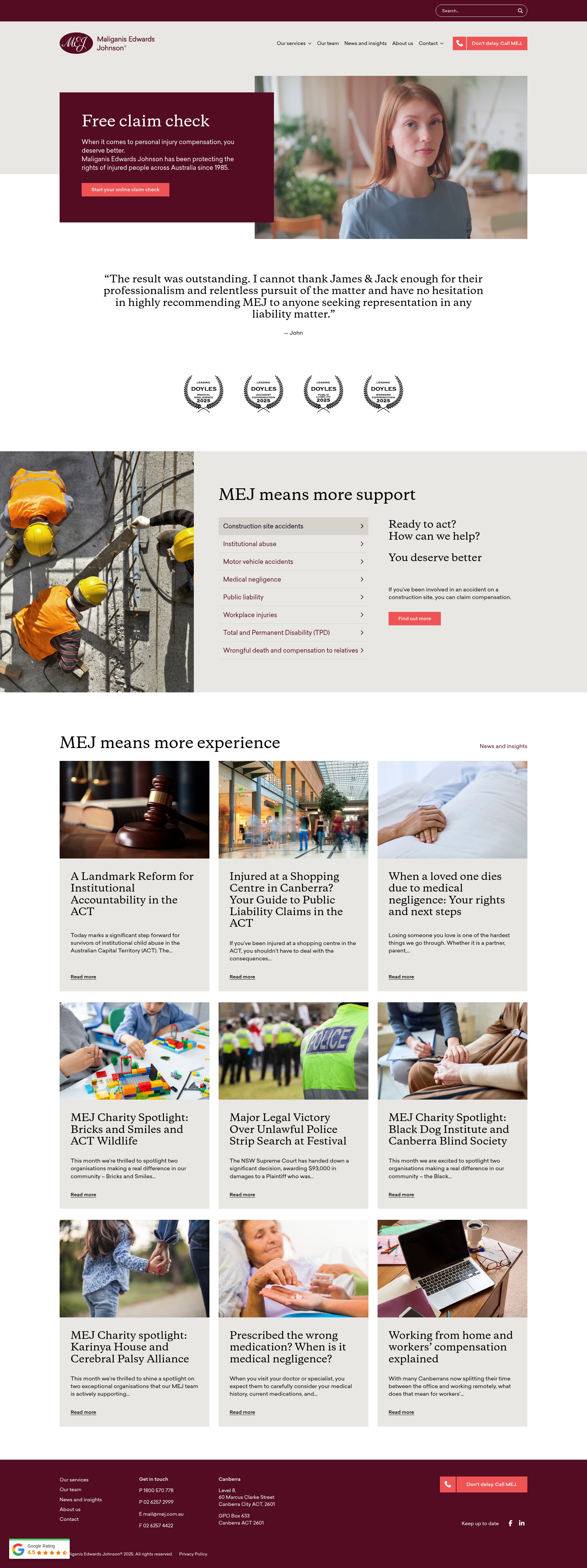 Screenshot of mej.com.au