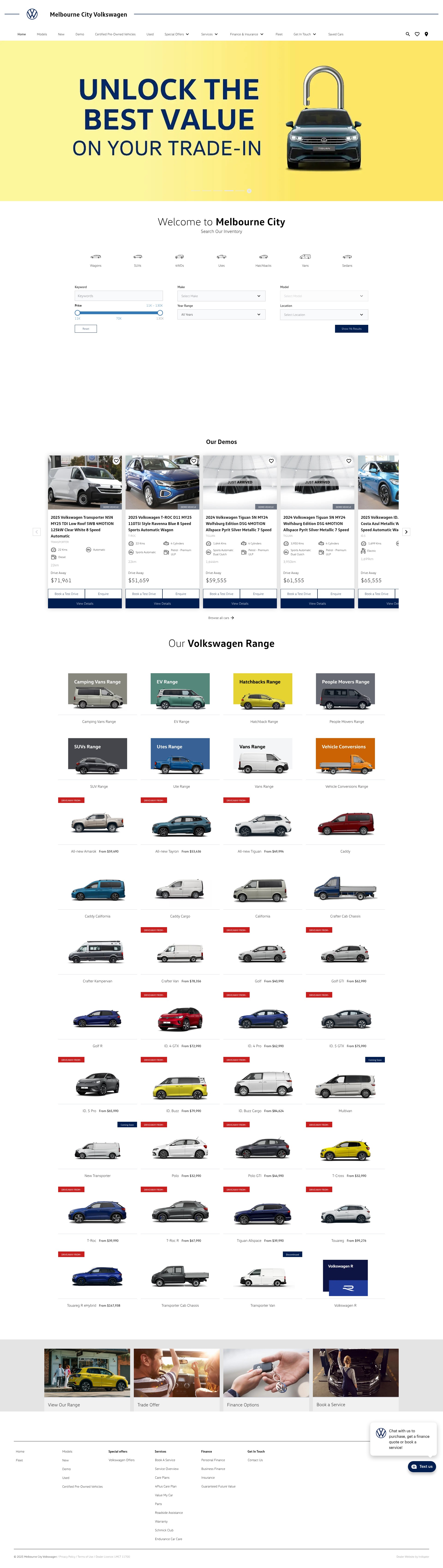 Screenshot of melbournecityvolkswagen.com.au