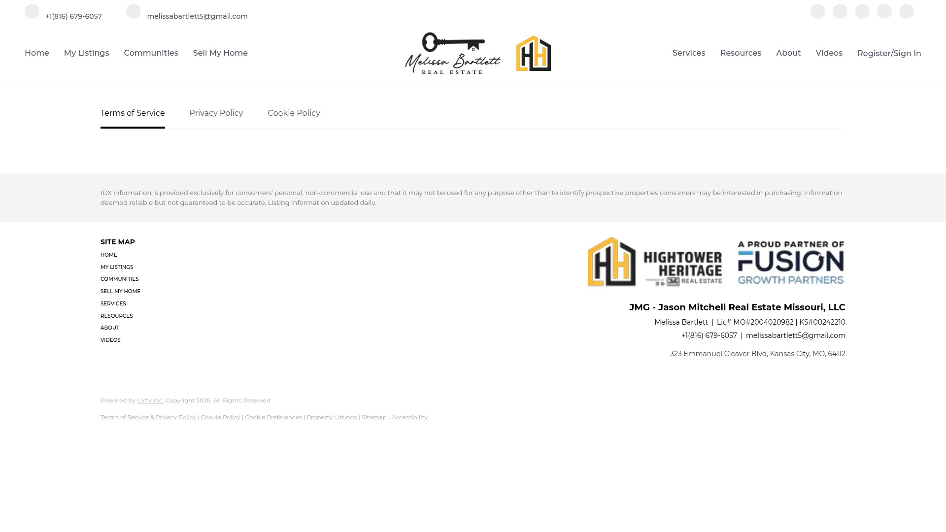 Screenshot of melissabartlettre.com