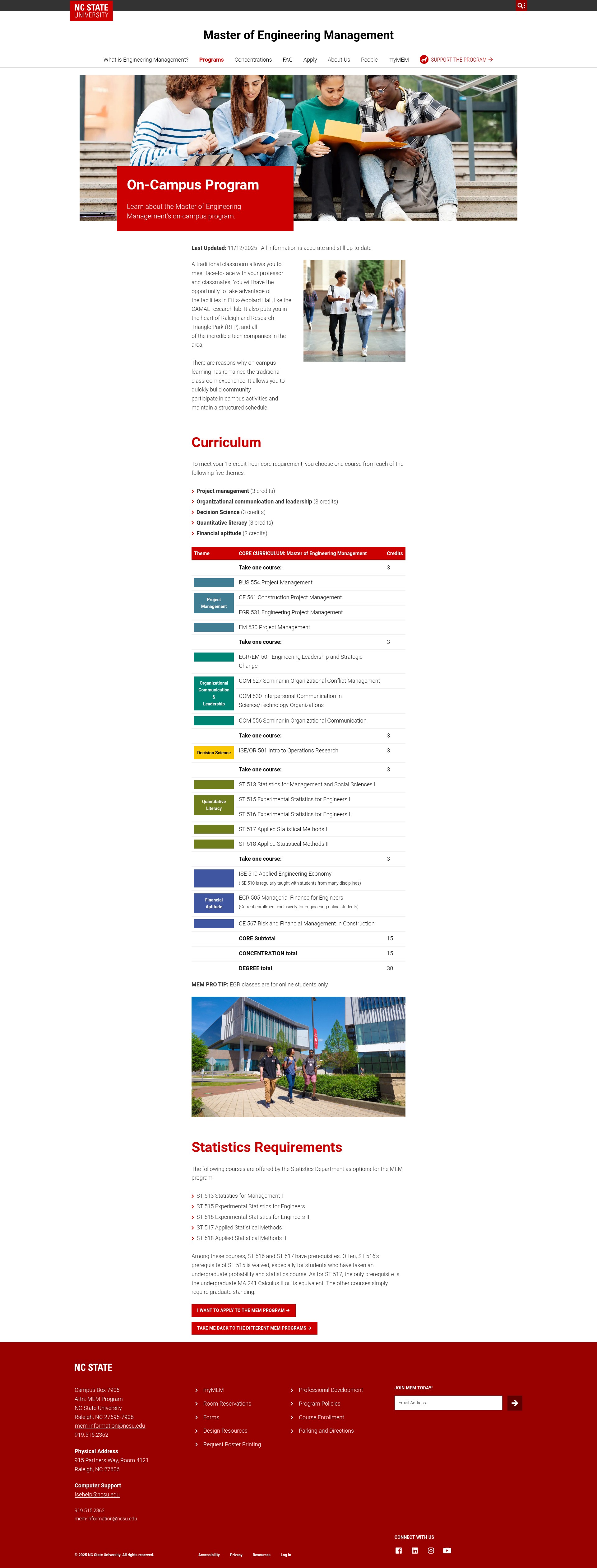 Screenshot of mem.grad.ncsu.edu