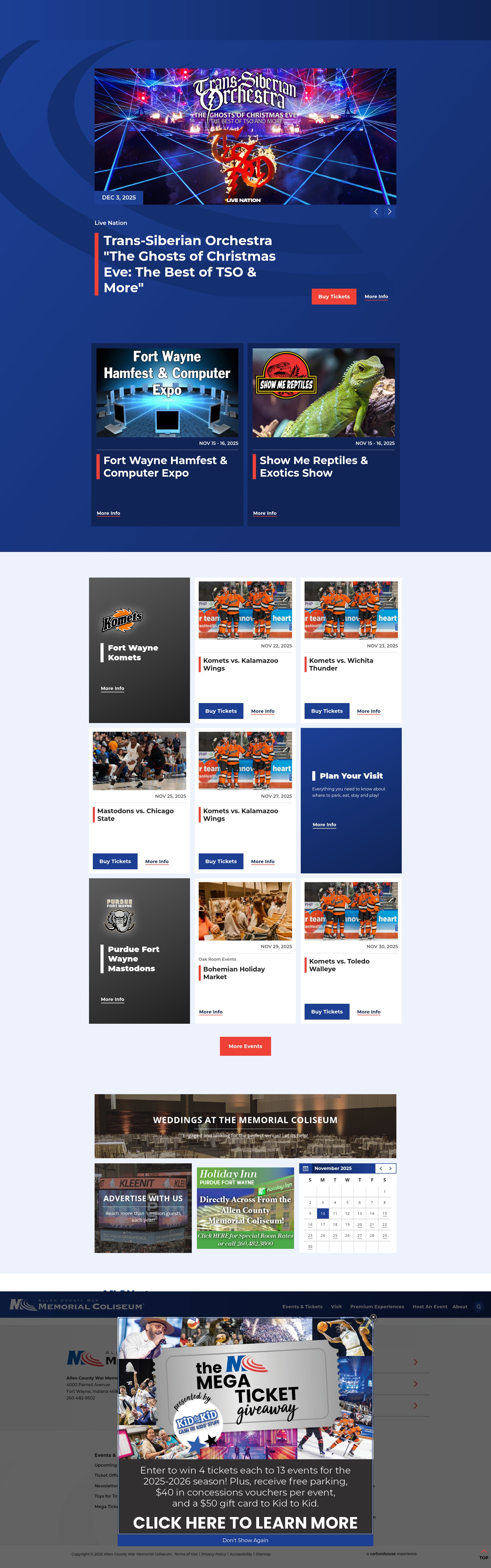 Screenshot of memorialcoliseum.com