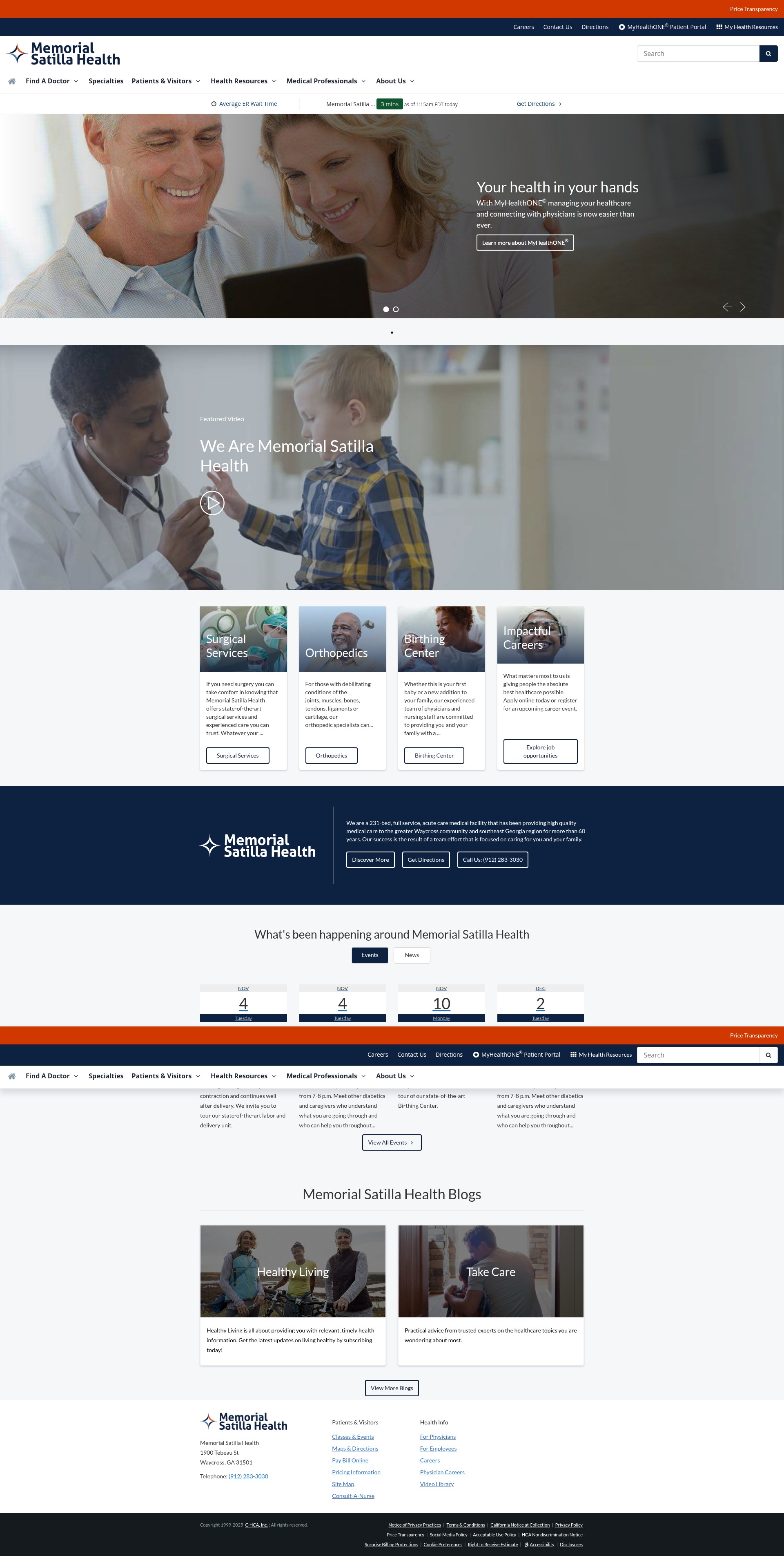 Screenshot of memorialsatillahealth.com