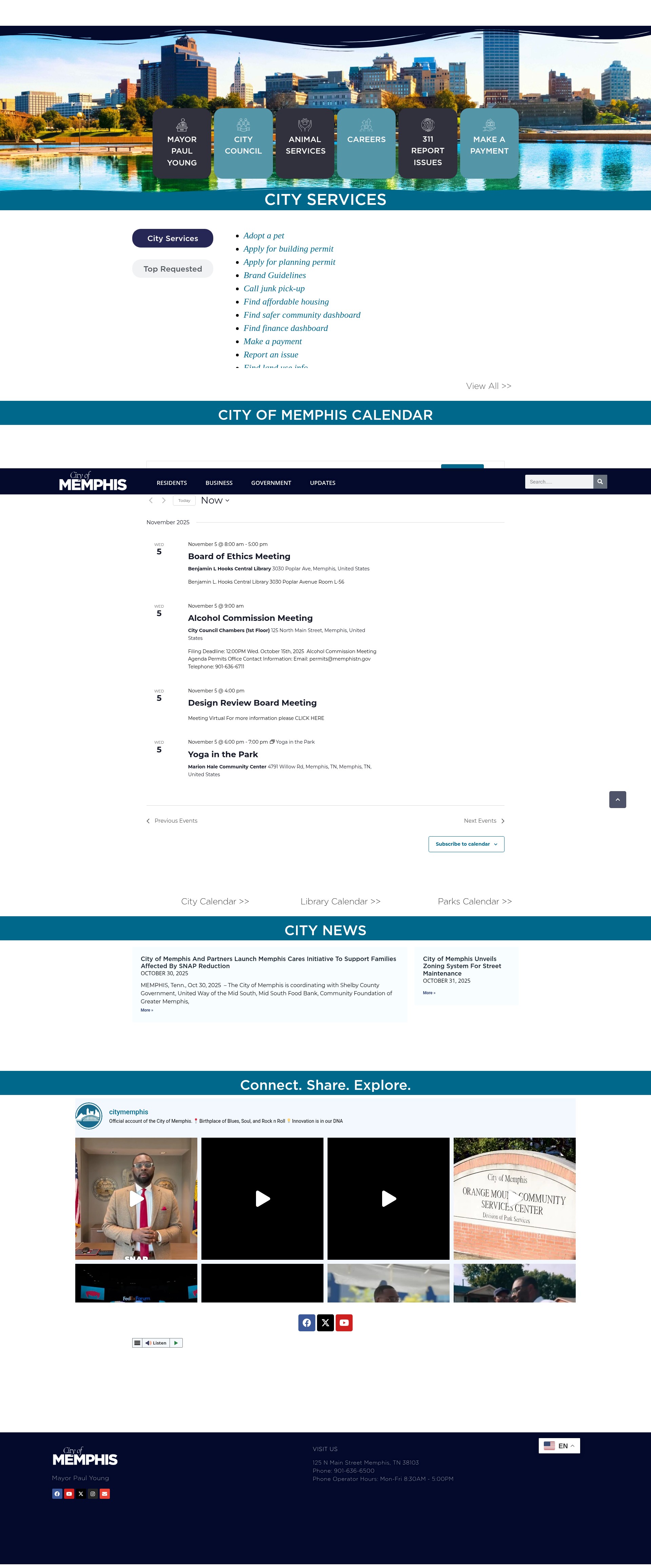 Screenshot of memphistn.gov