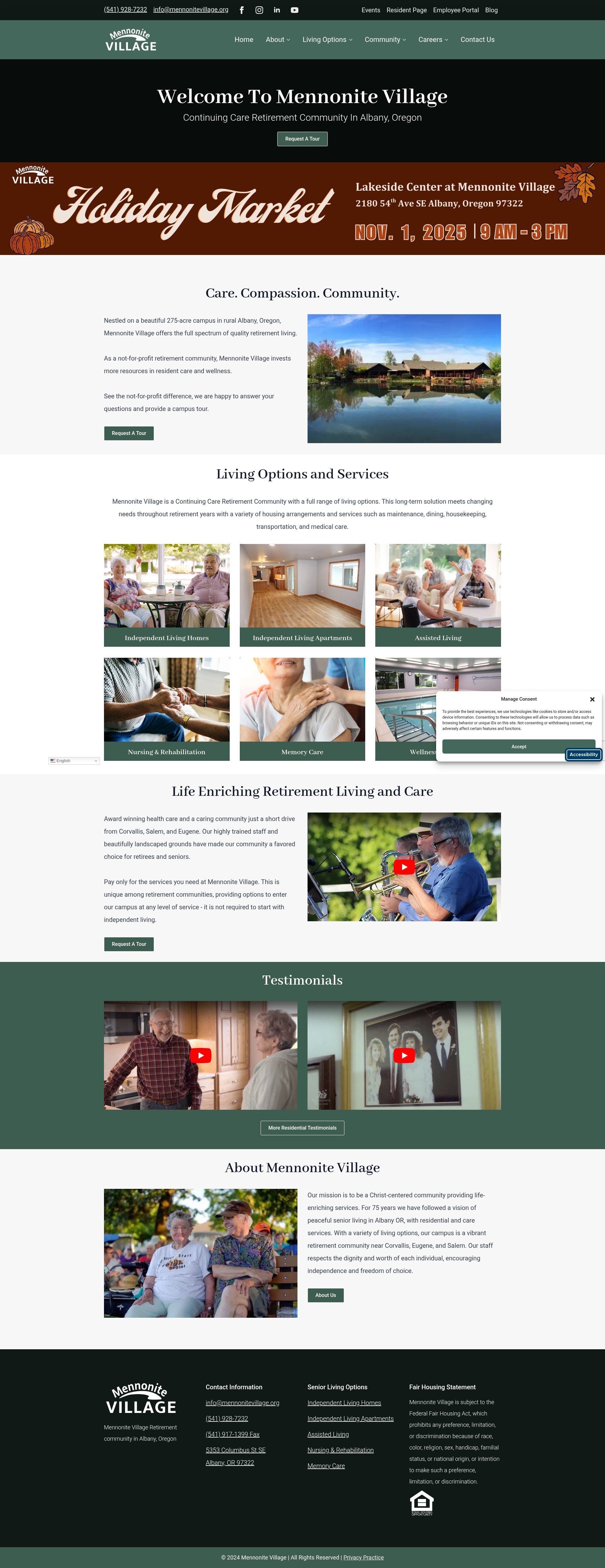 Screenshot of mennonitevillage.org