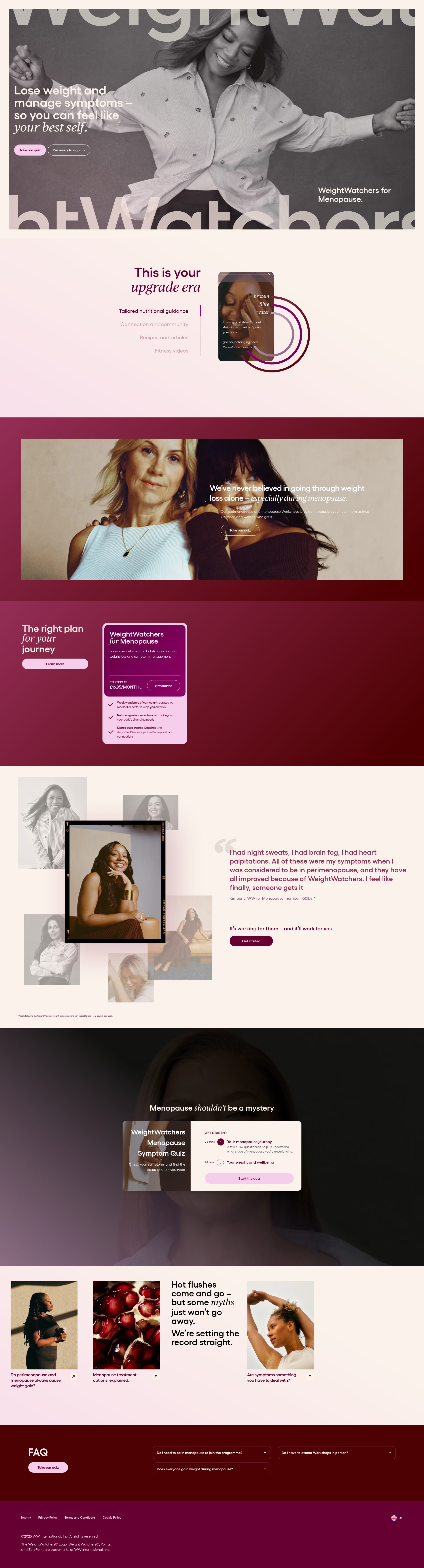 Screenshot of menopause.weightwatchers.co.uk