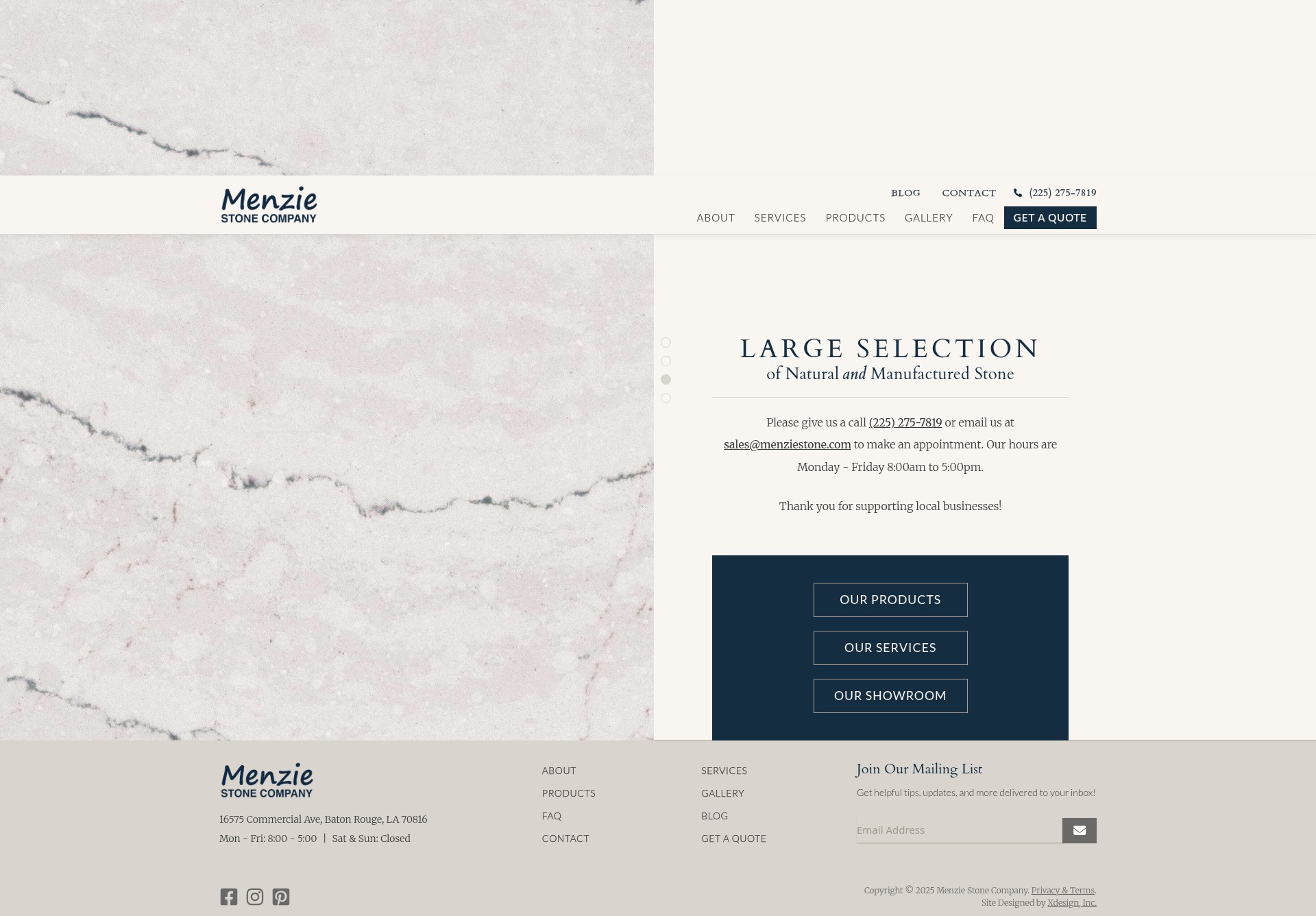 Screenshot of menziestone.com