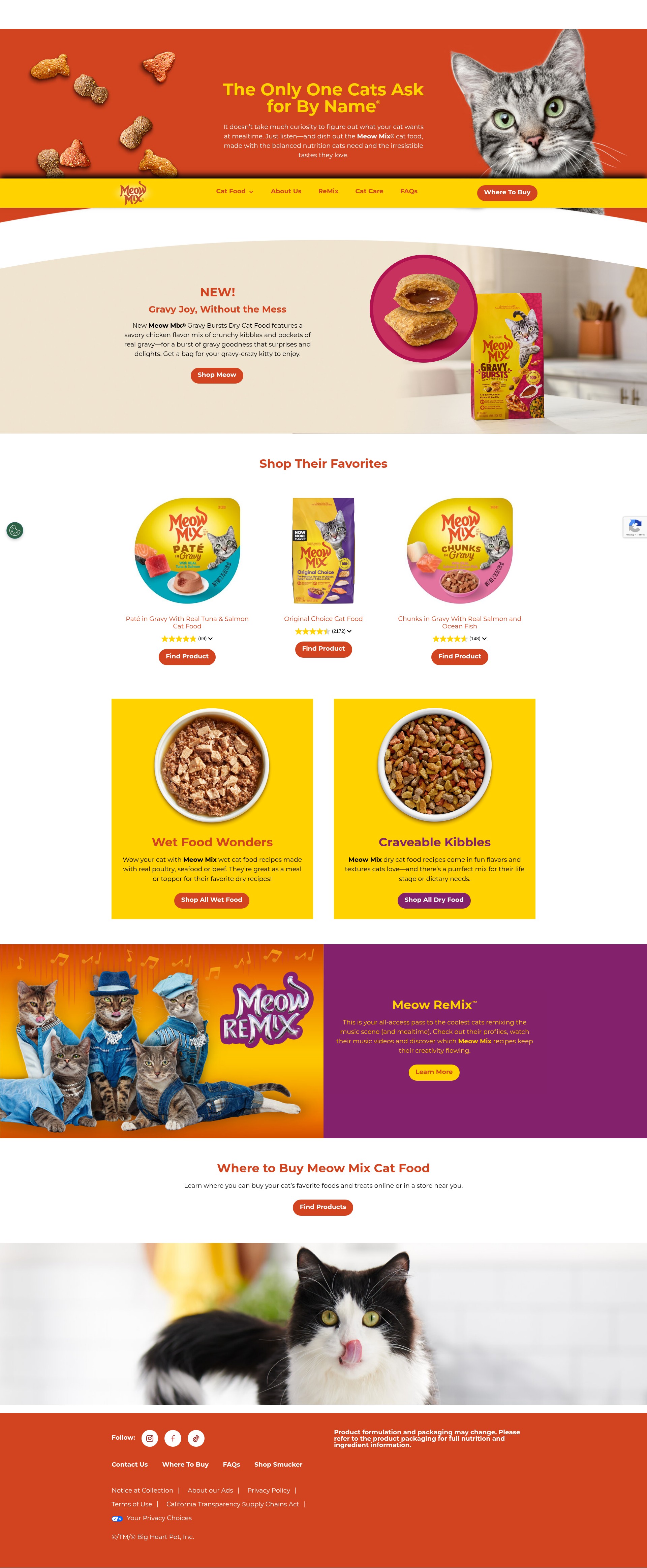 Screenshot of meowmix.com
