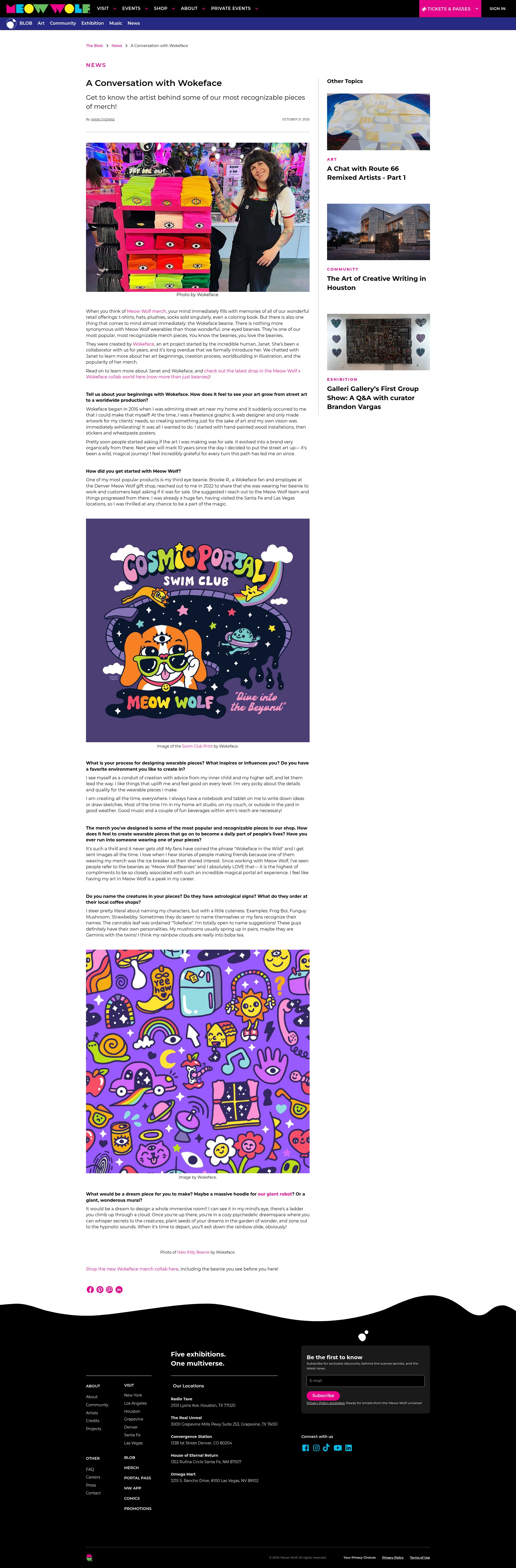 Screenshot of meowwolf.com