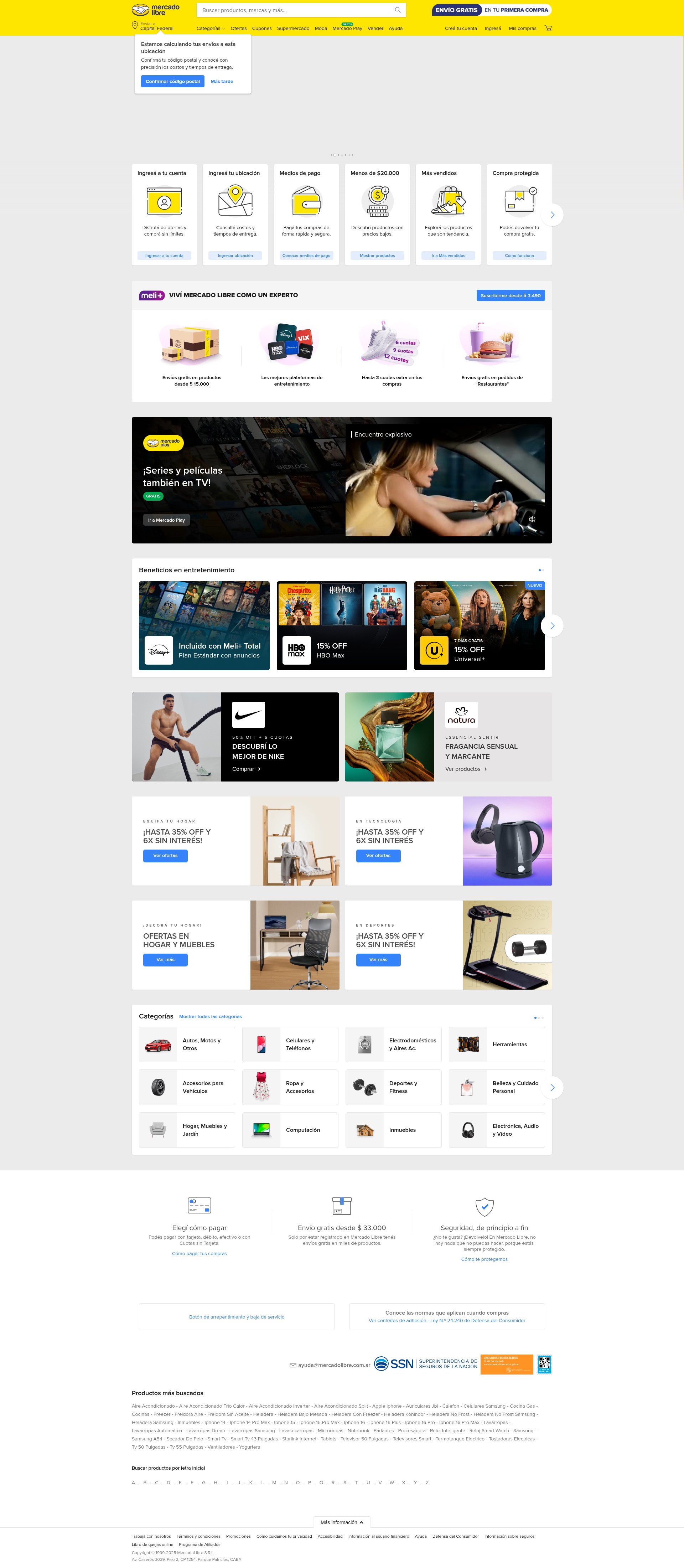 Screenshot of mercadolibre.com.ar