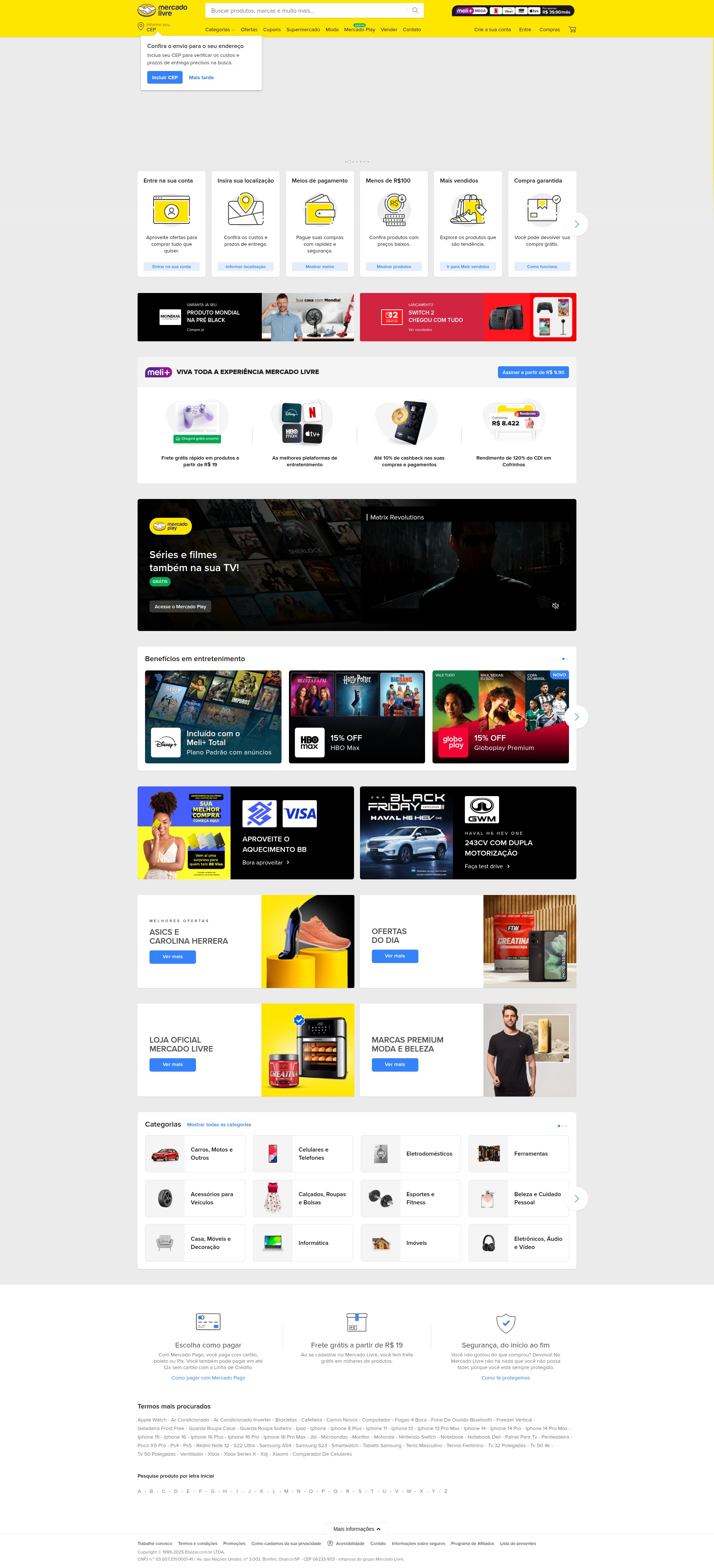 Screenshot of mercadolivre.com.br