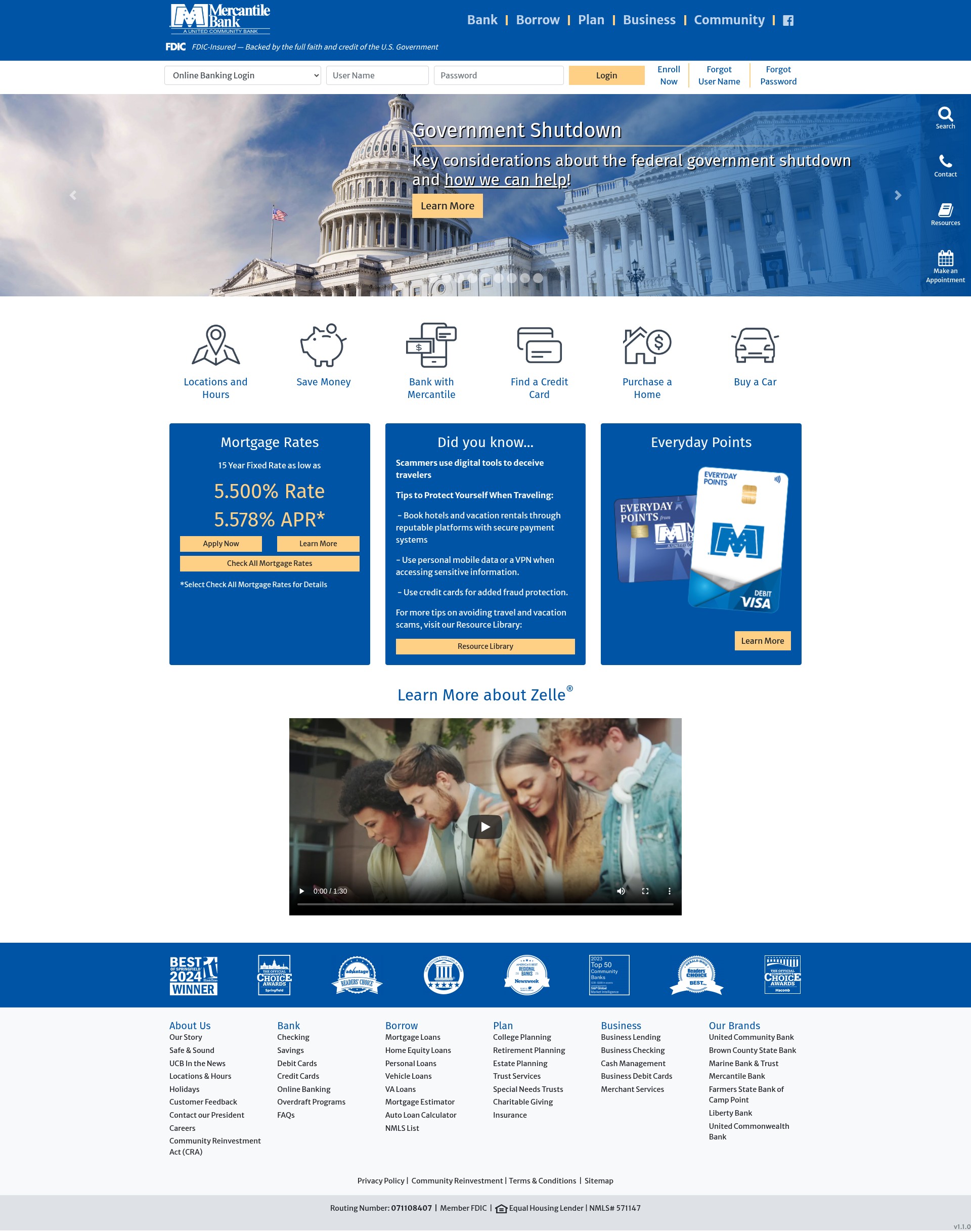 Screenshot of mercantilebk.com