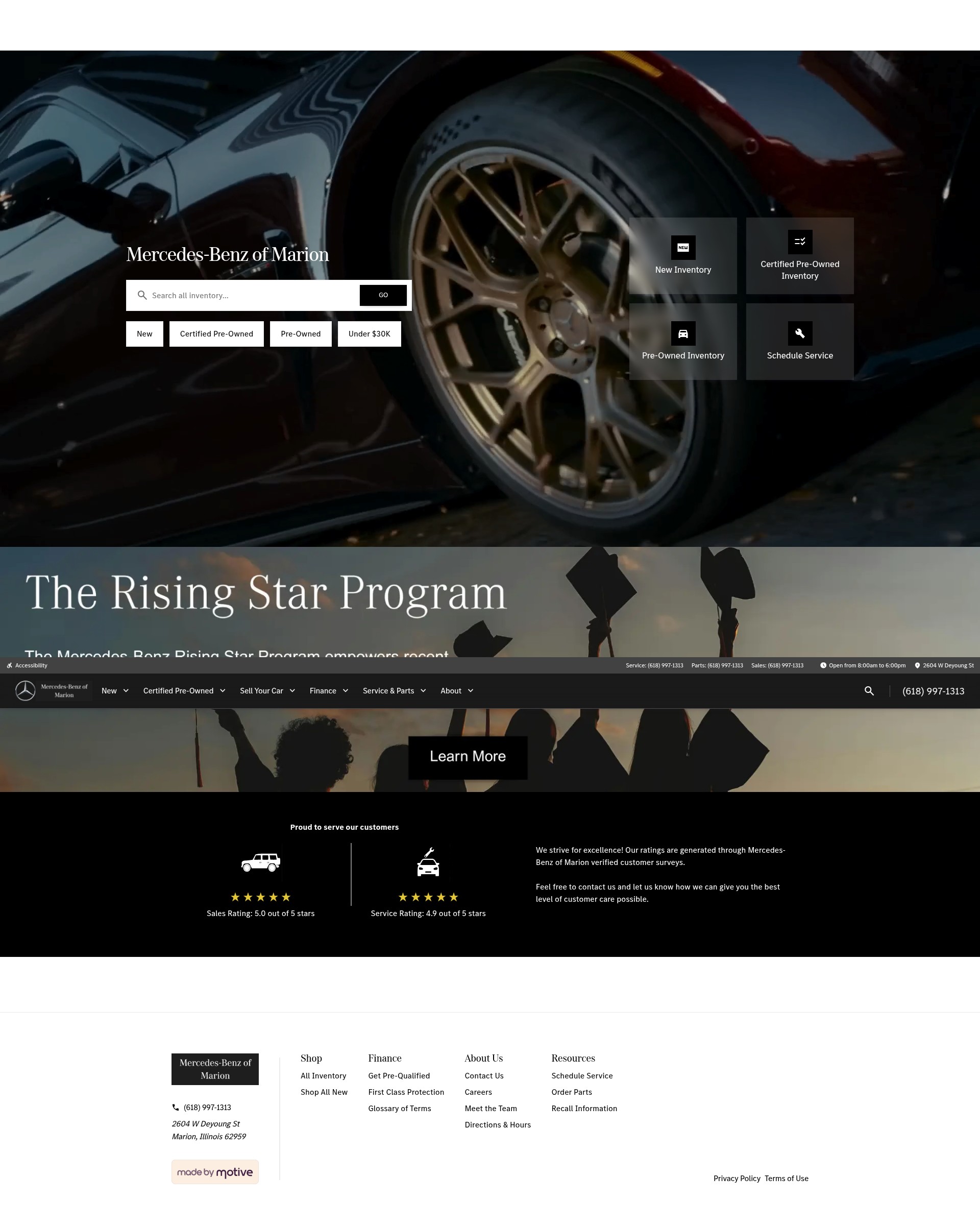 Screenshot of mercedesbenzofmarion.com