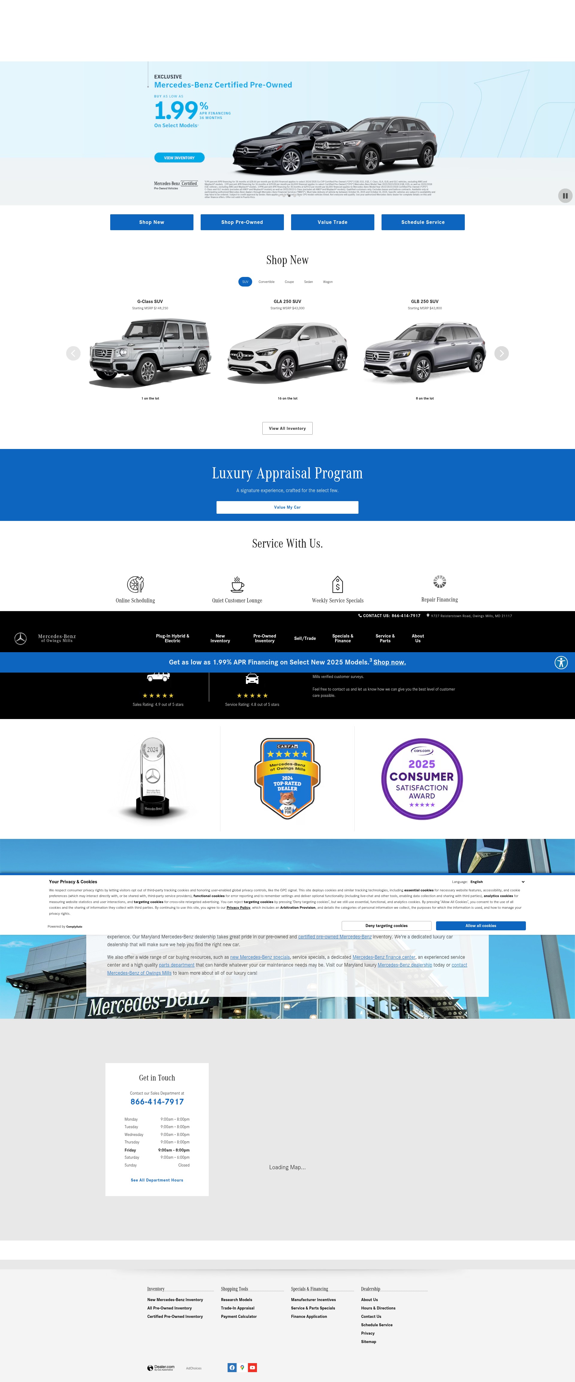Screenshot of mercedesbenzofowingsmills.com