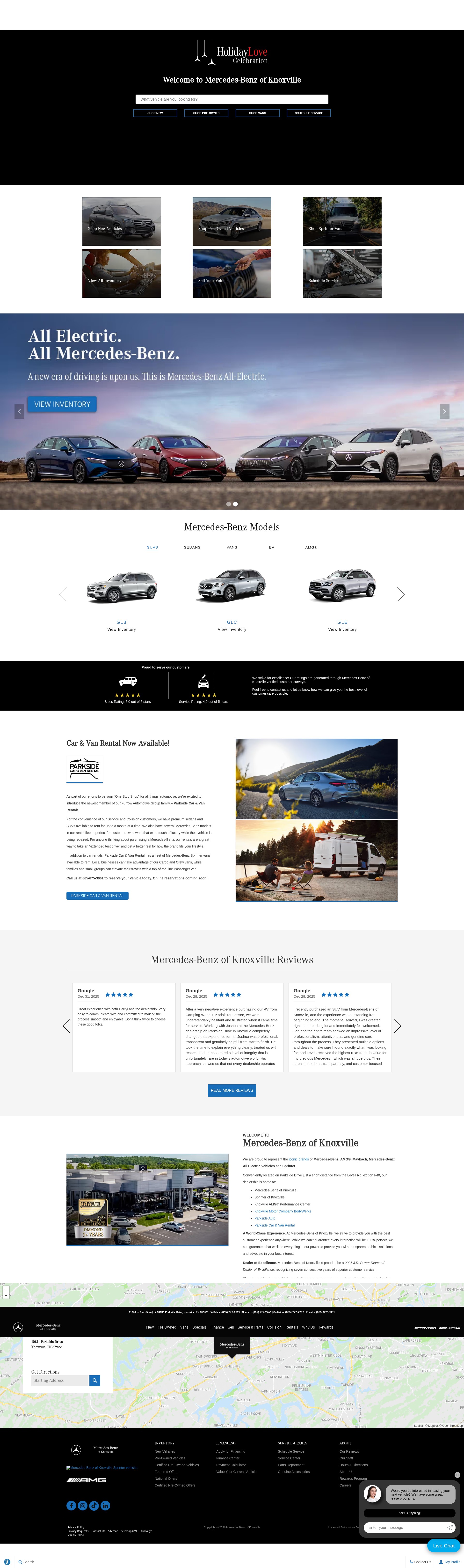 Screenshot of mercedesofknoxville.com