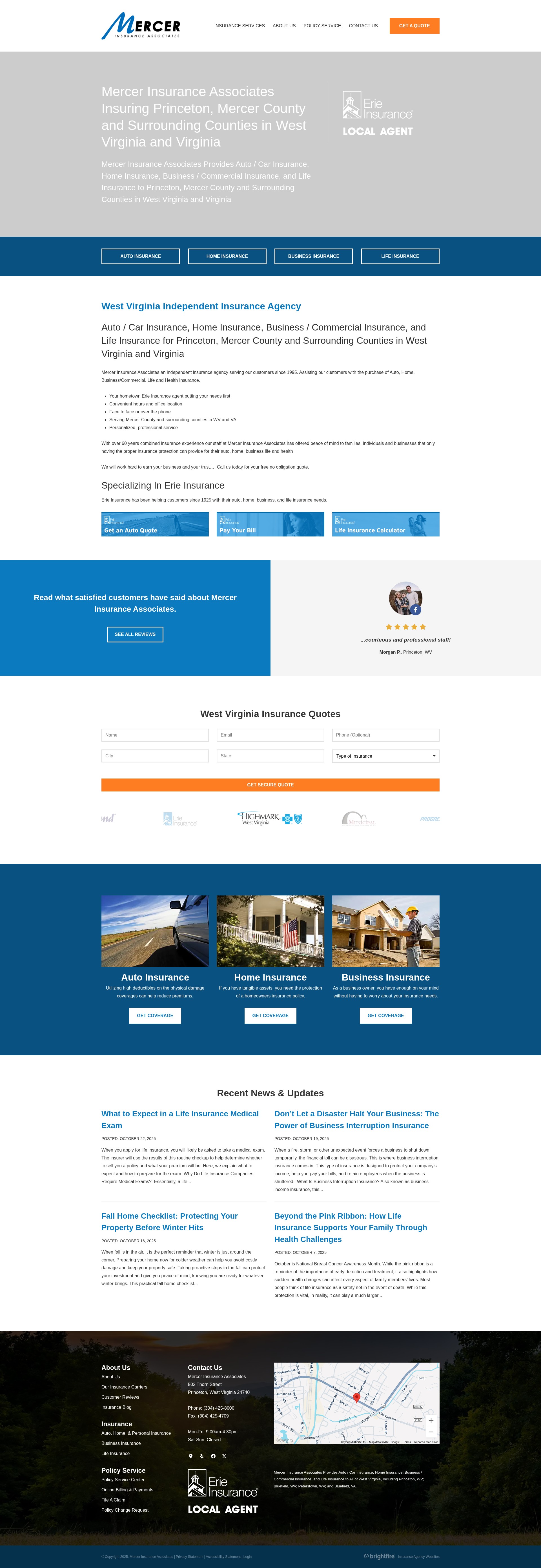 Screenshot of mercerinsuranceonline.com