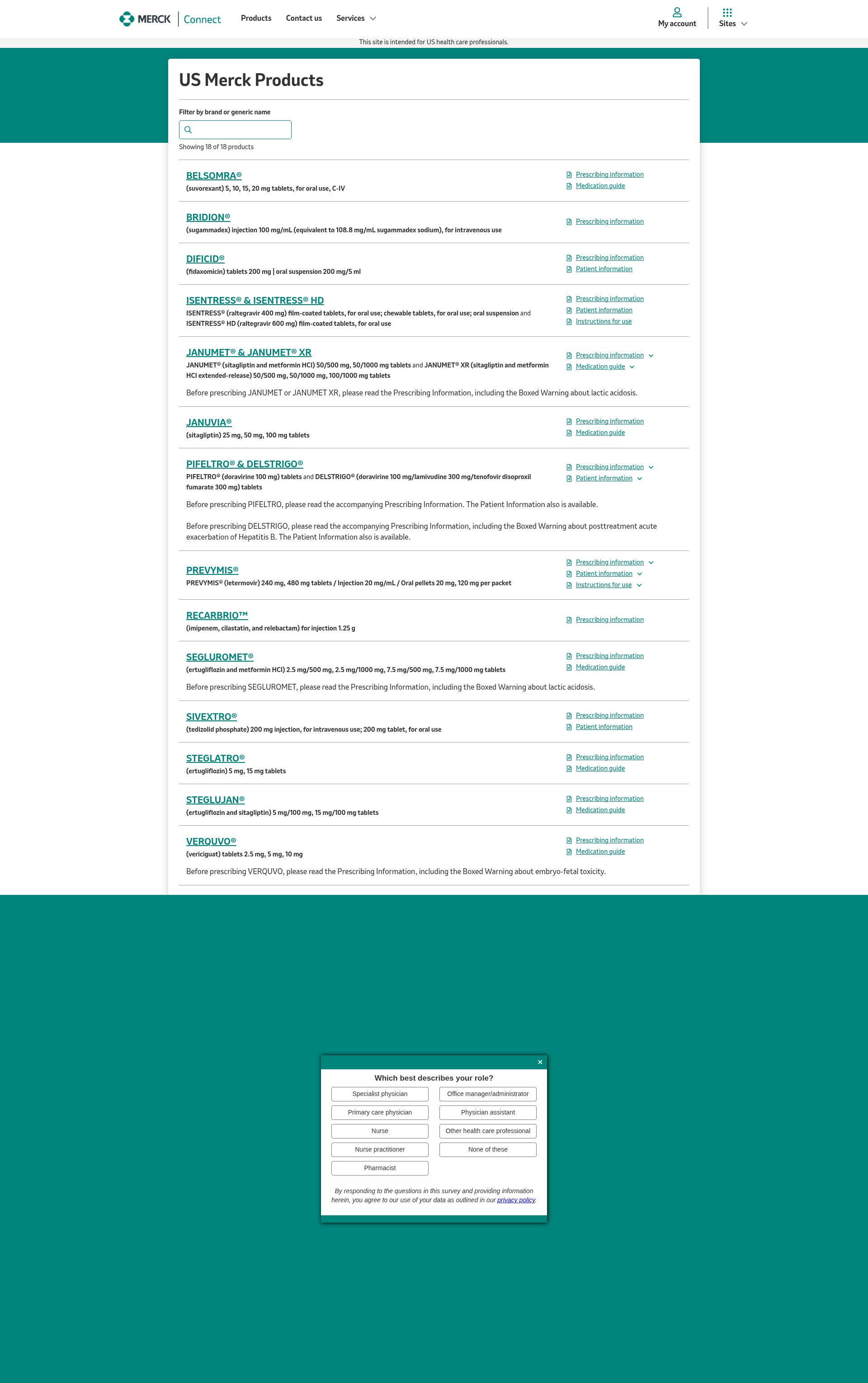 Screenshot of merckconnect.com