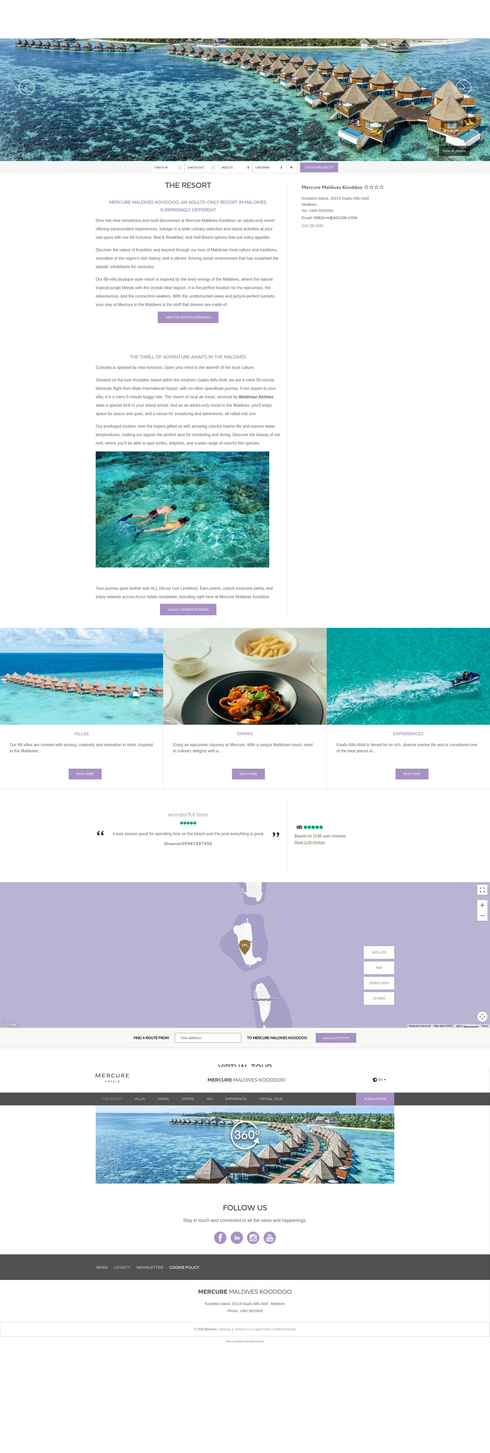 Screenshot of mercuremaldiveskooddooresort.com