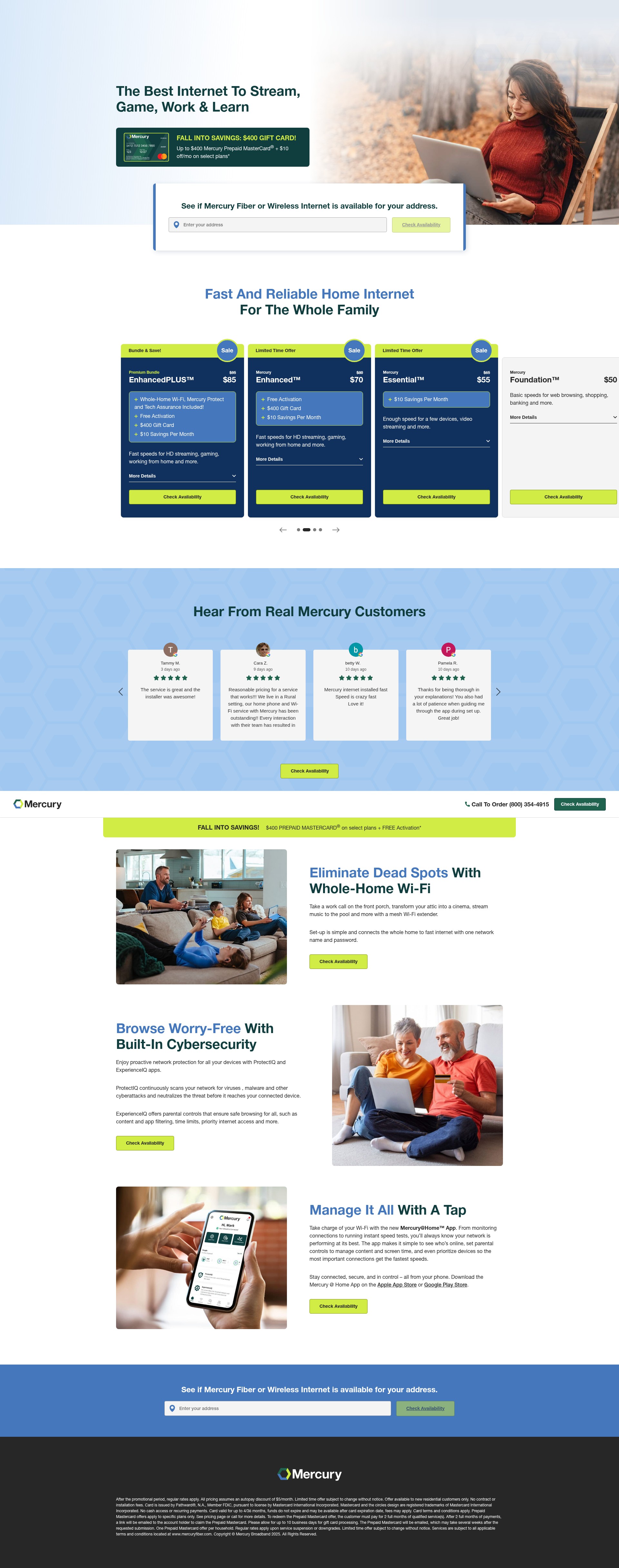 Screenshot of mercurywireless.com