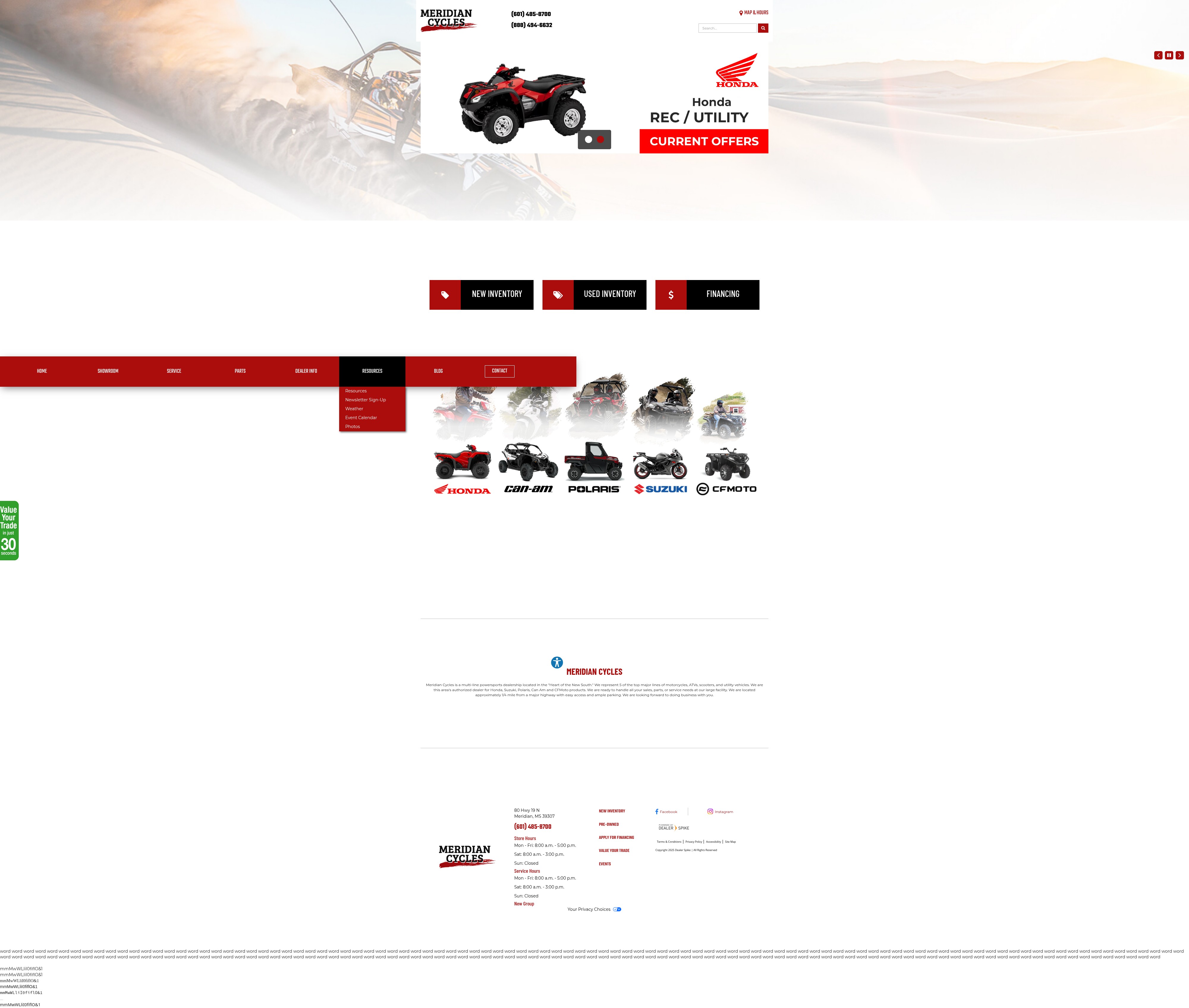 Screenshot of meridiancycle.com
