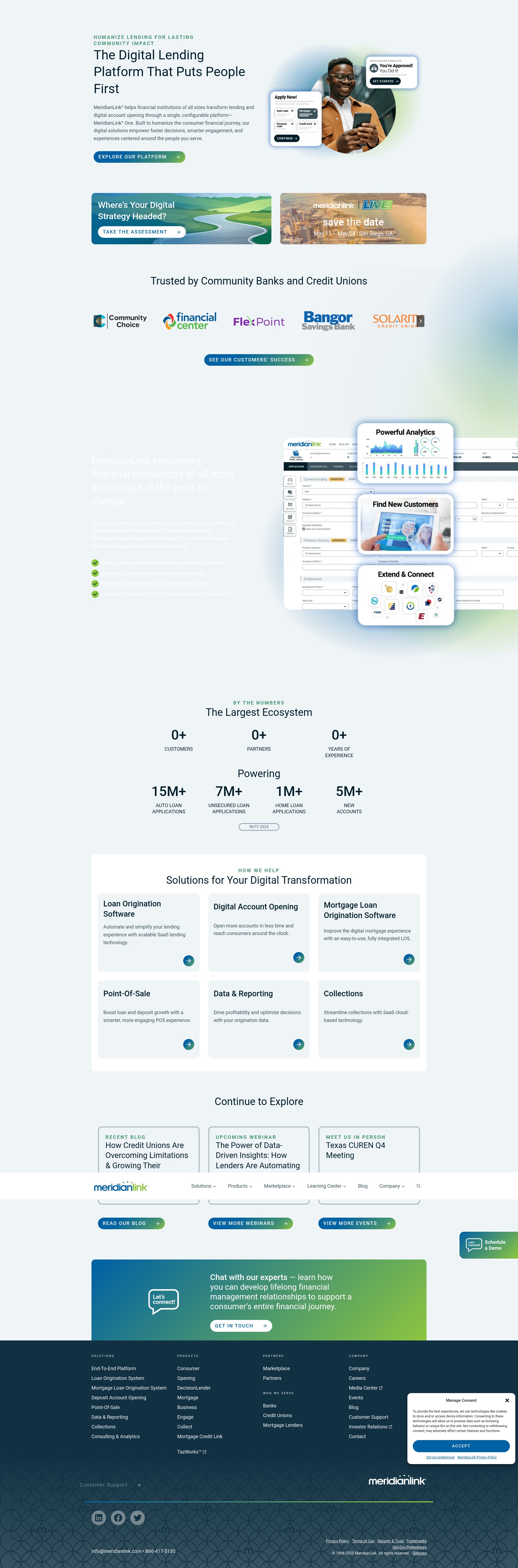 Screenshot of meridianlink.com