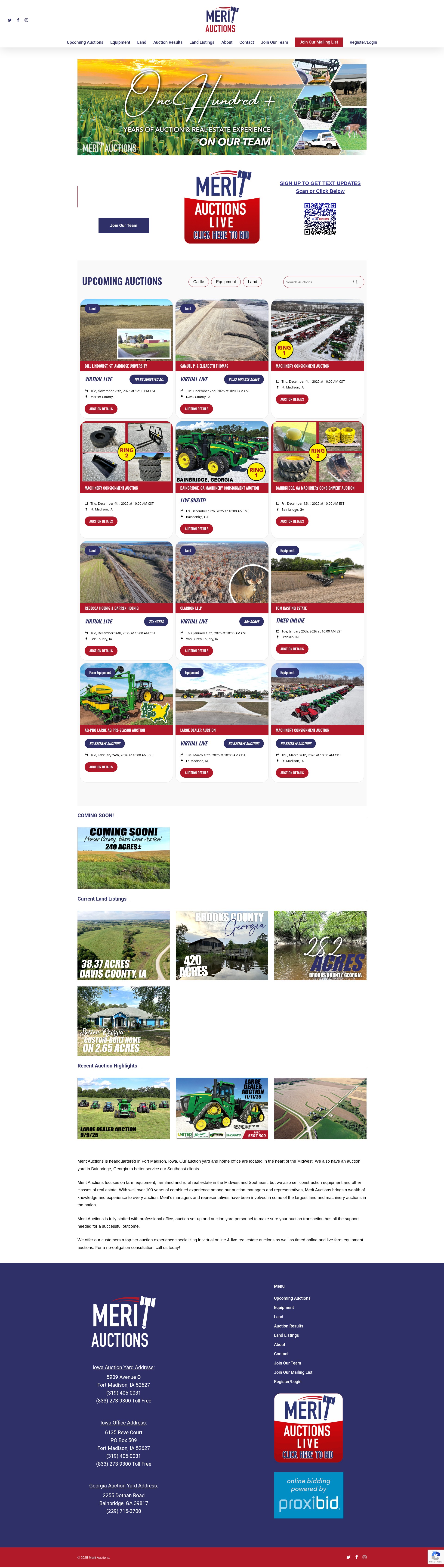 Screenshot of meritauctions.com